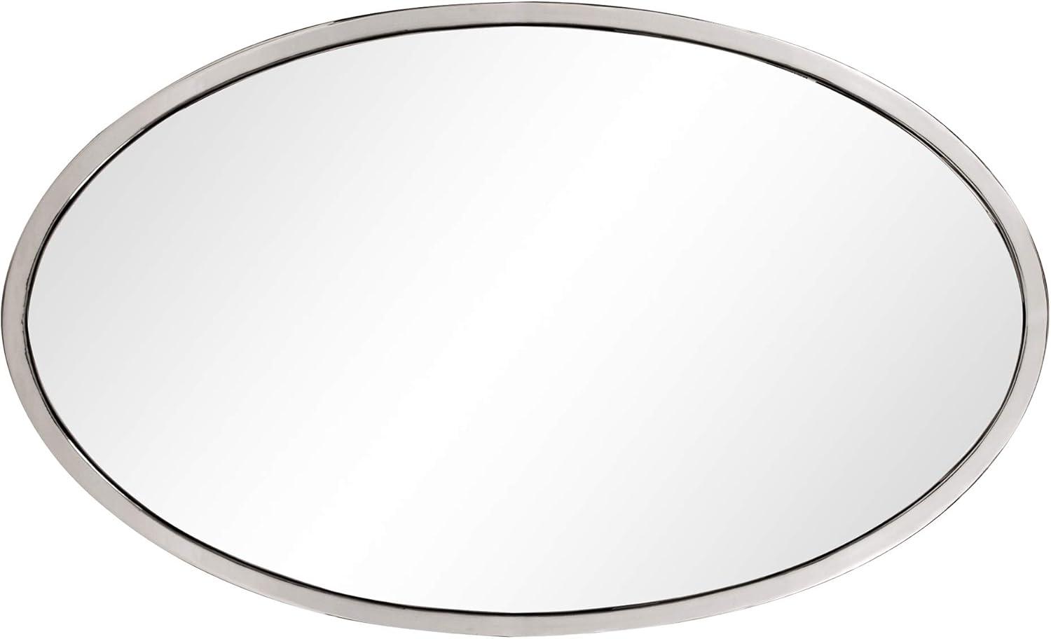 Simone Oval Mirror - Howard Elliott: Stainless Steel Frame, Modern Wall Mounted, 34x20 Inches