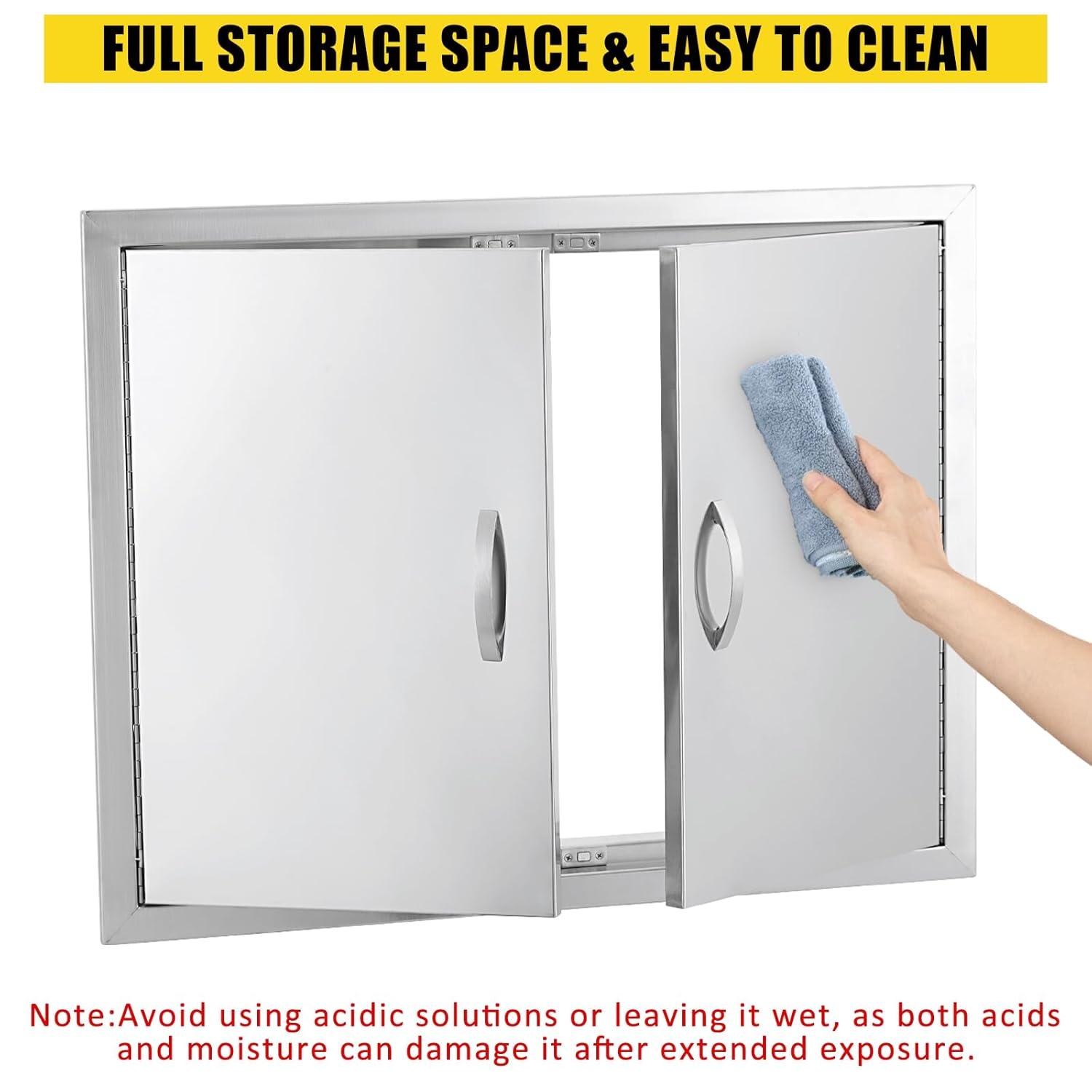 42" x 21" BBQ Access Double Door Outdoor Kitchen Island Stainless Steel Cabinet