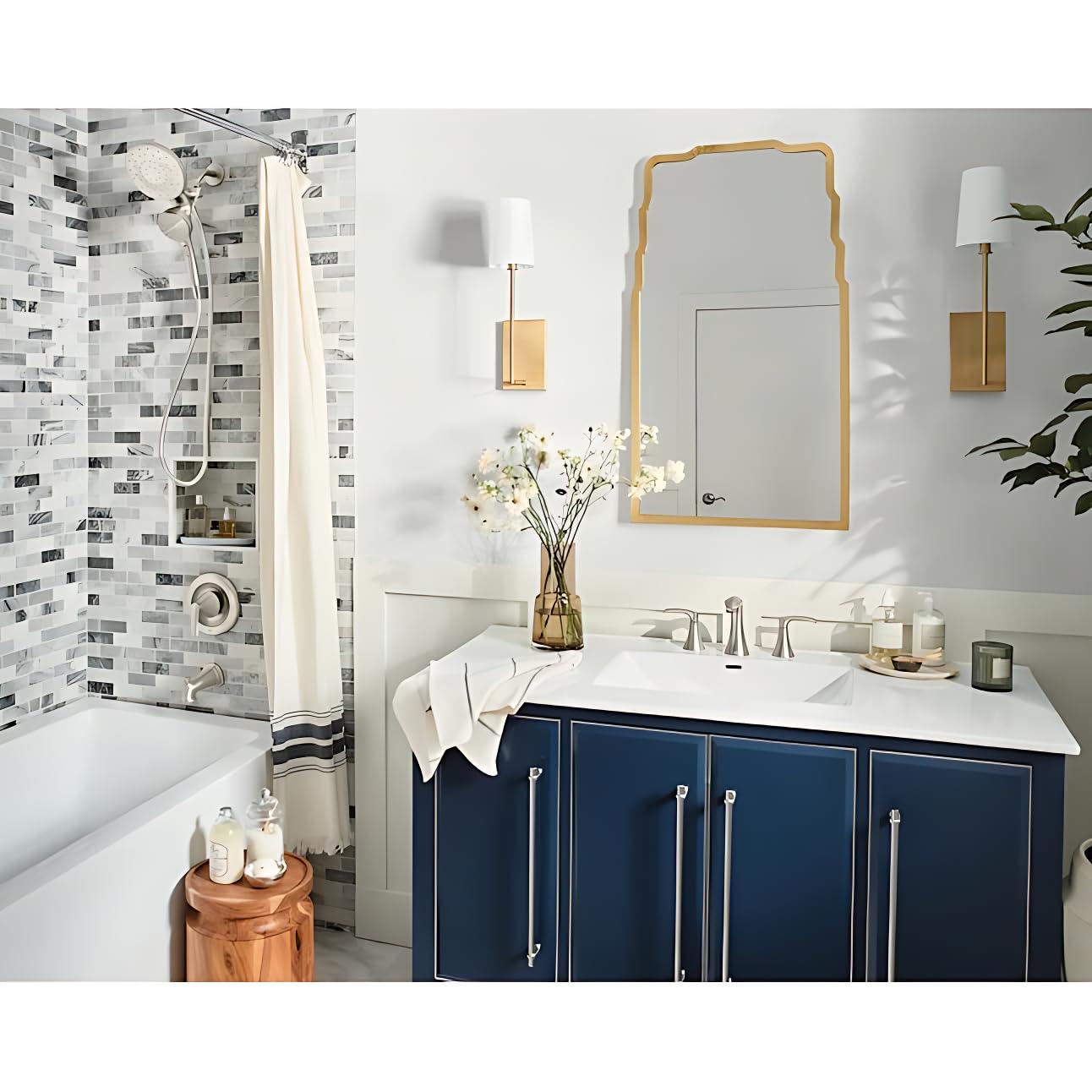 Moen Magnetix 82137SRN Graeden Spot Resist Brushed Nickel 1-Handle Bathtub and Shower Faucet with Valve