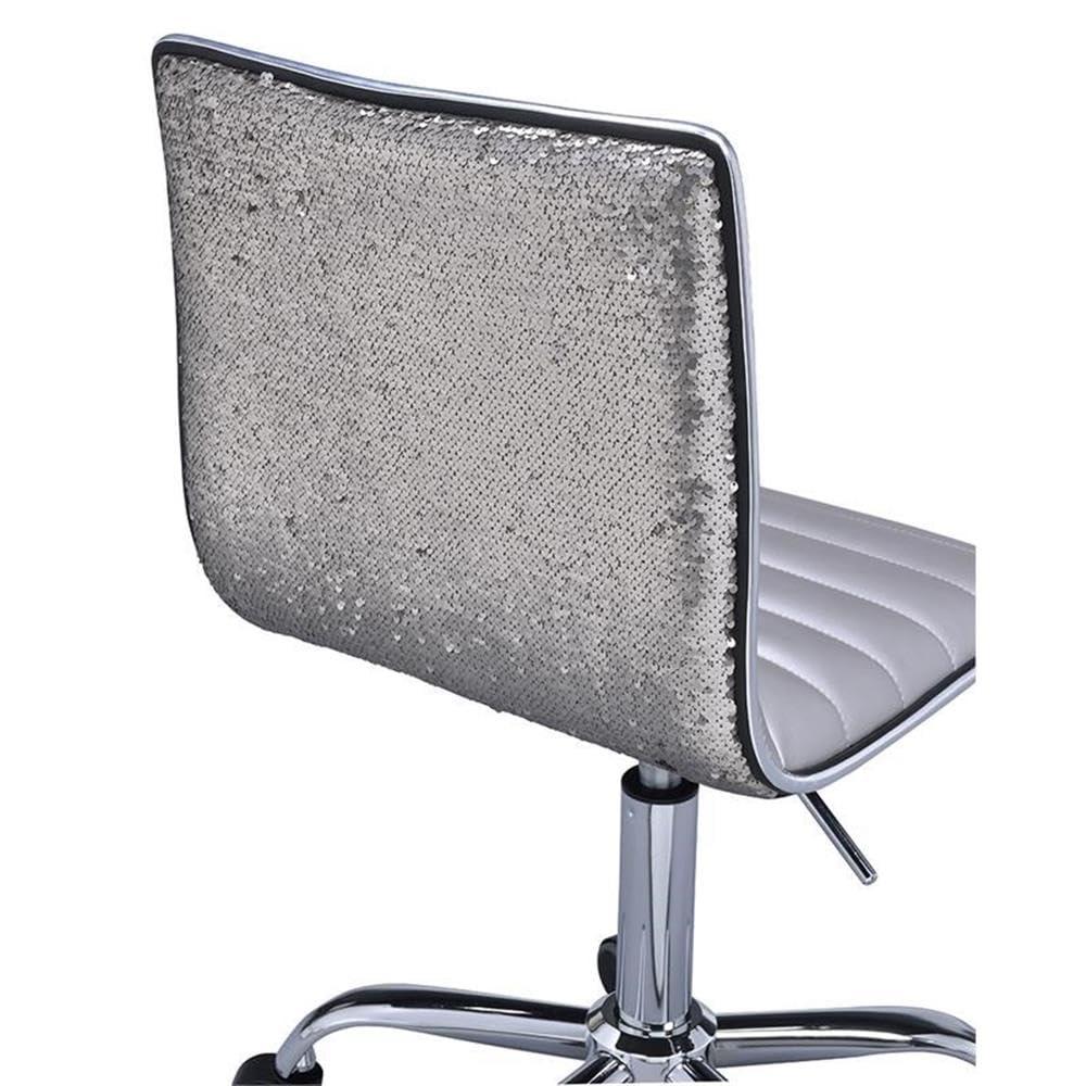 ACME Alessio Office Chair in Silver and Chrome