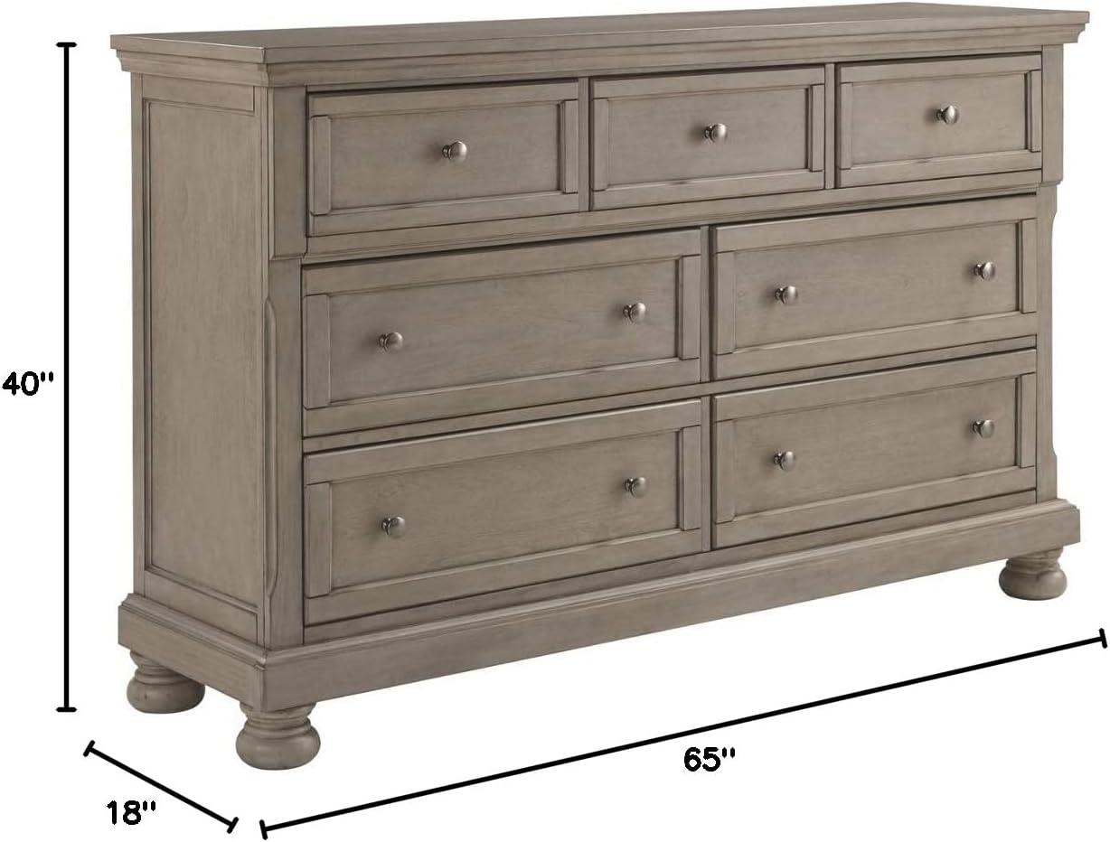 Ashley Furniture Lettner 7 Drawer Dresser in Light Gray