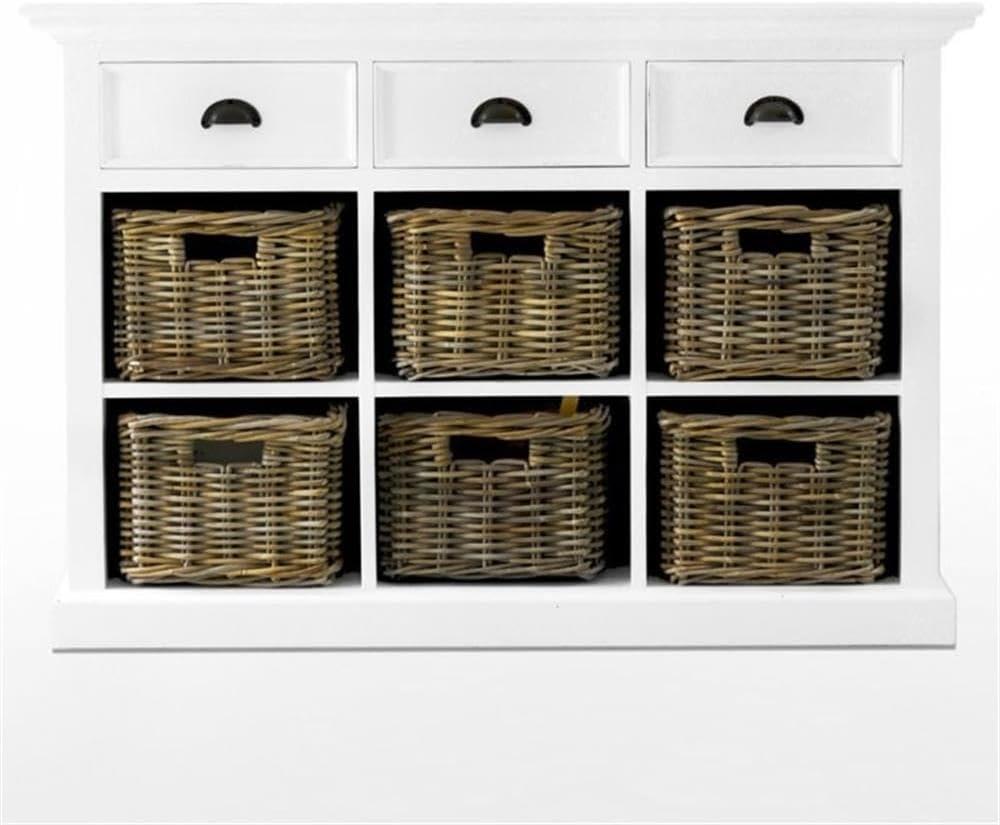 NovaSolo Halifax Buffet with 6 Baskets in Pure White