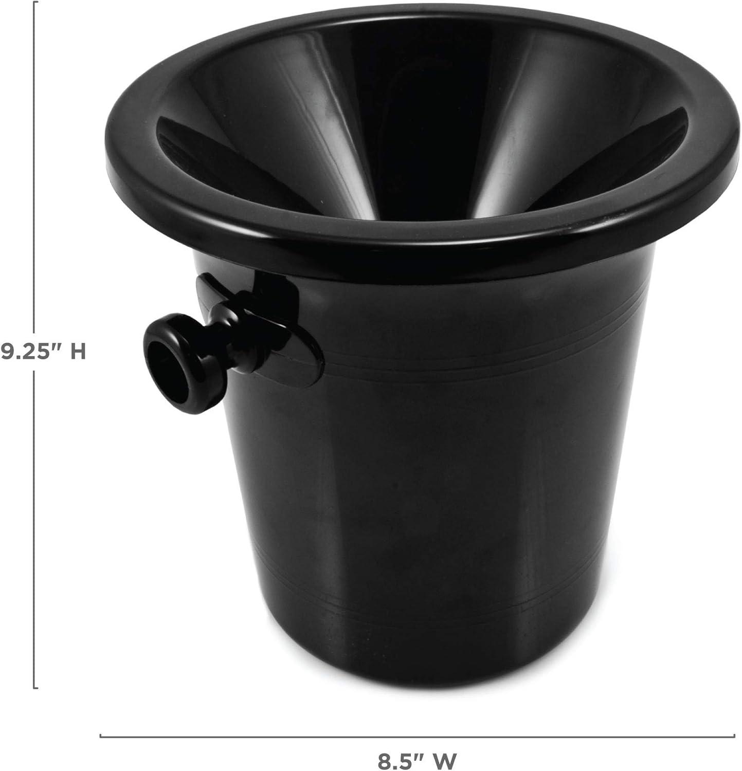 True Spittoon Plastic Wine Tasting Dump Bucket in Black
