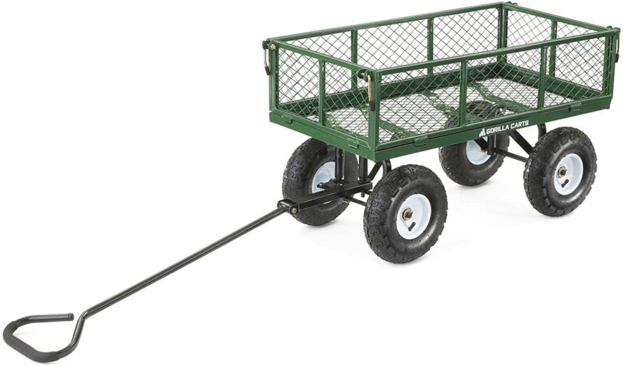 Gorilla Carts GOR400 400-lb. Steel Mesh Garden Cart with 10" Tires