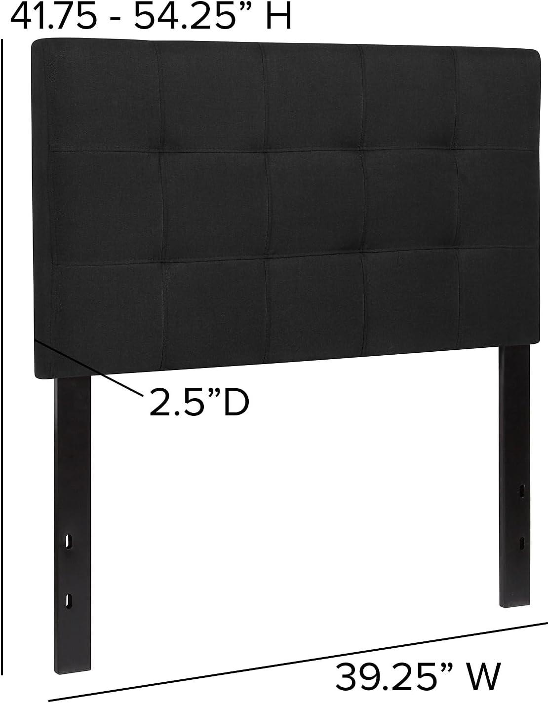 Flash Furniture Bedford Tufted Upholstered Twin Size Headboard in Black Fabric