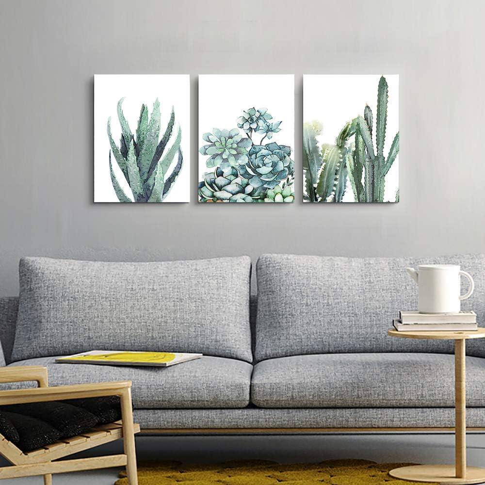 Canvas Wall Art For Living Room Bathroom Wall Decor For Bedroom Kitchen Artwork Canvas Prints Green Plant Flowers Painting 12" X 16" 3 Pieces Modern Framed Office Home Decorations Family Picture