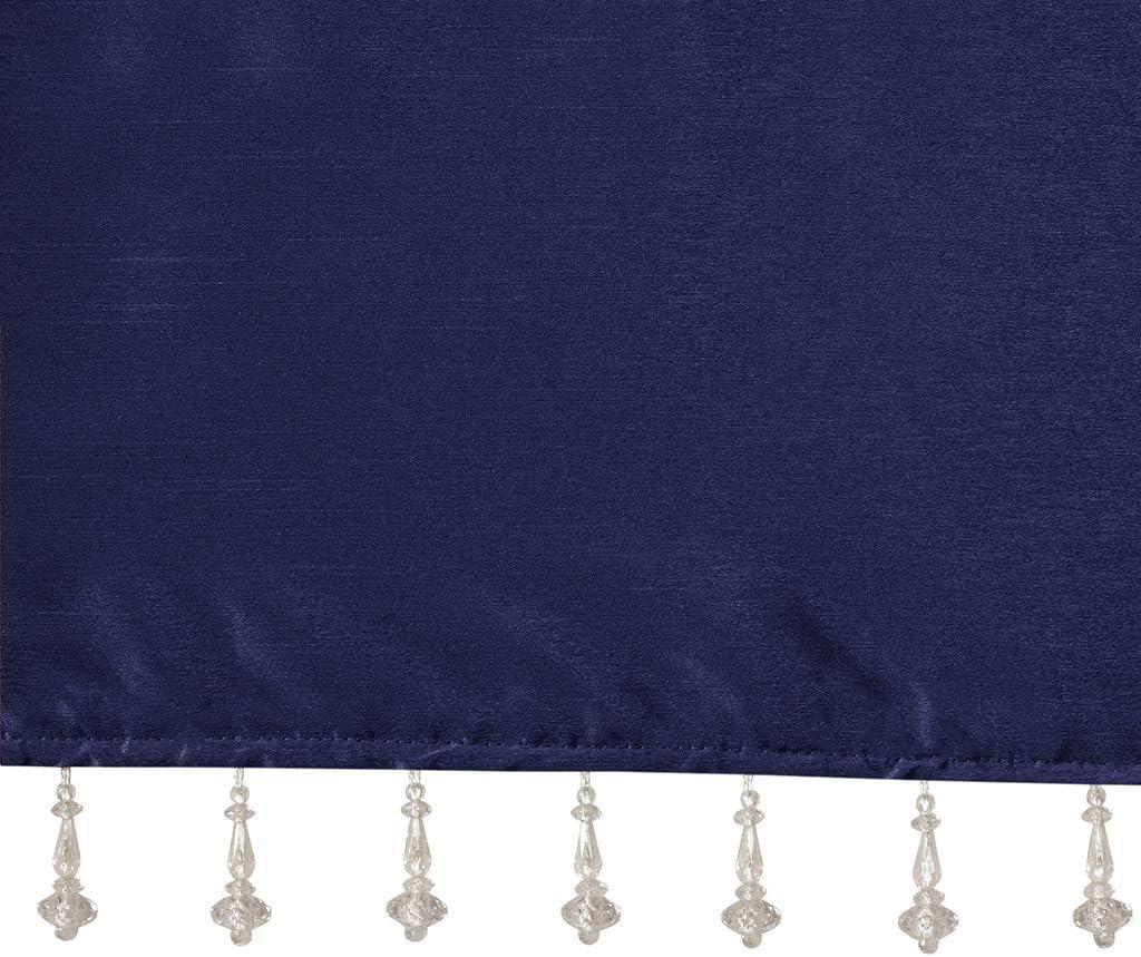 Madison Park Emilia Lightweight Faux Silk Single Valance with Beads