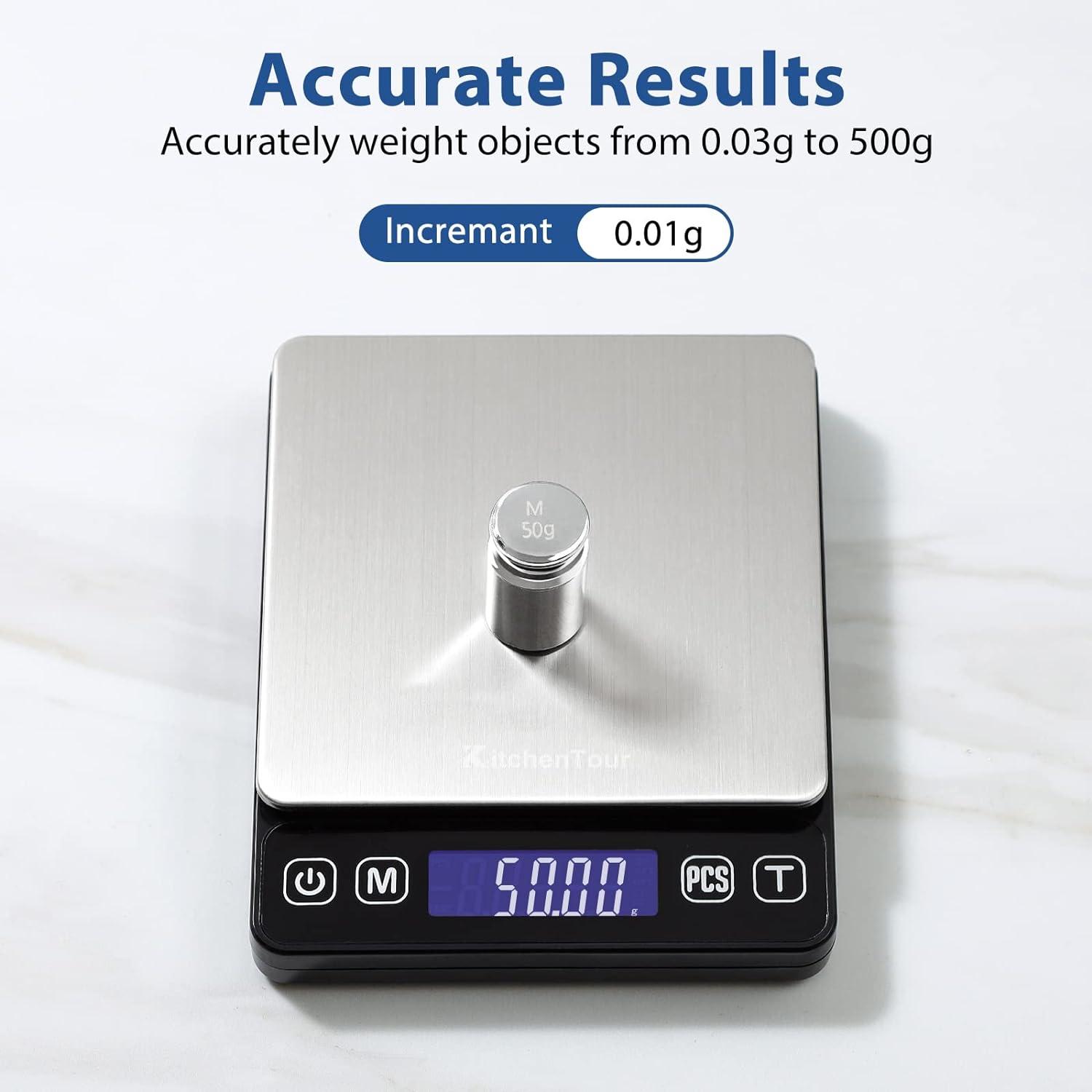 Compact Stainless Steel Digital Kitchen Scale with LCD Display