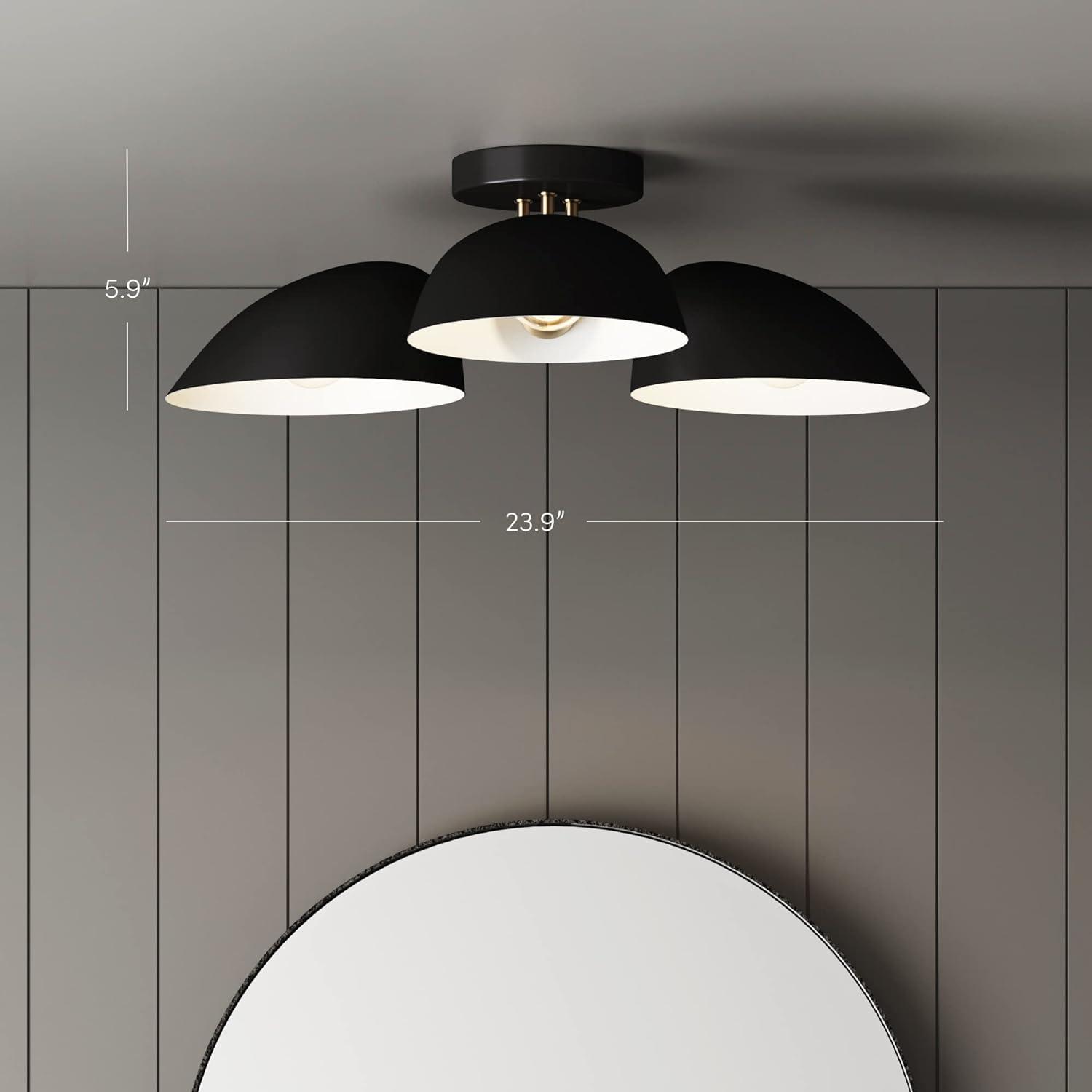 Nathan James Argo Flush Mount Black/Gold