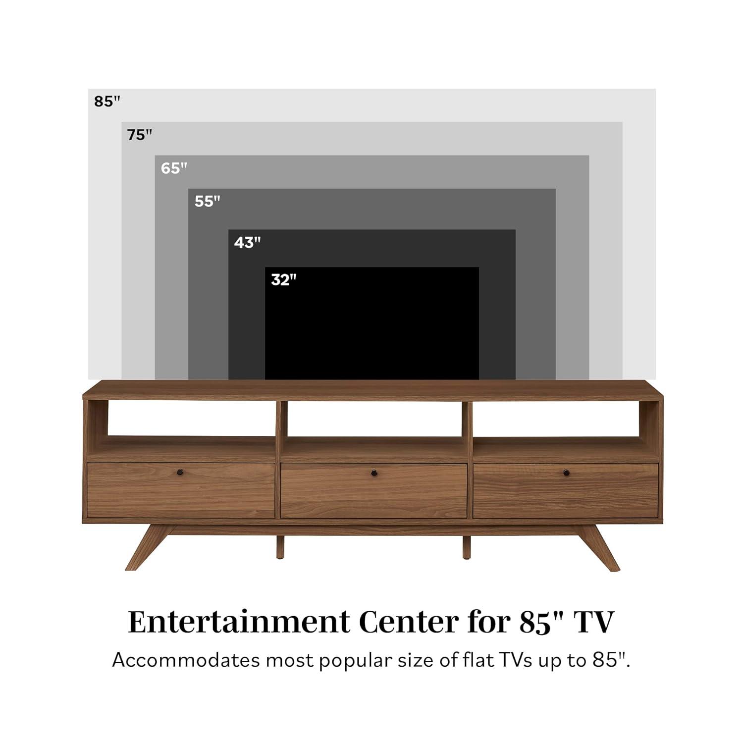 Walker Edison Mid-Century Modern Storage TV Stand for TVs up to 80”, Mocha