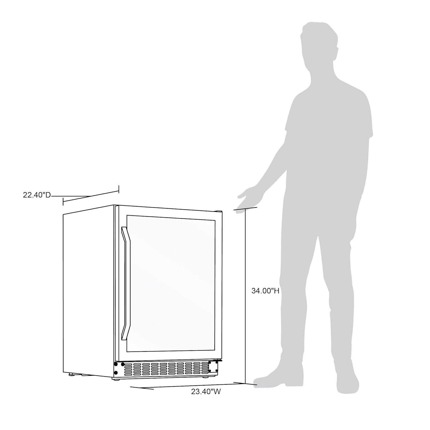 Newair FlipShelf 24" Wine and Beverage Refrigerator 179 Cans or 49 Bottles, Reversible Shelves, Built-in Fridge or Freestanding Drinks and Wine Cooler