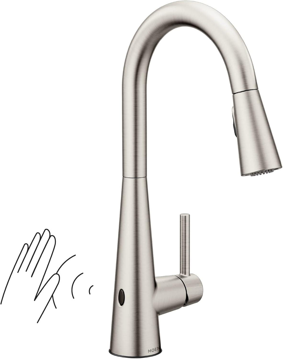 Moen Sleek MotionSense Wave Single Handle Pulldown Kitchen Faucet with Power Clean Technology