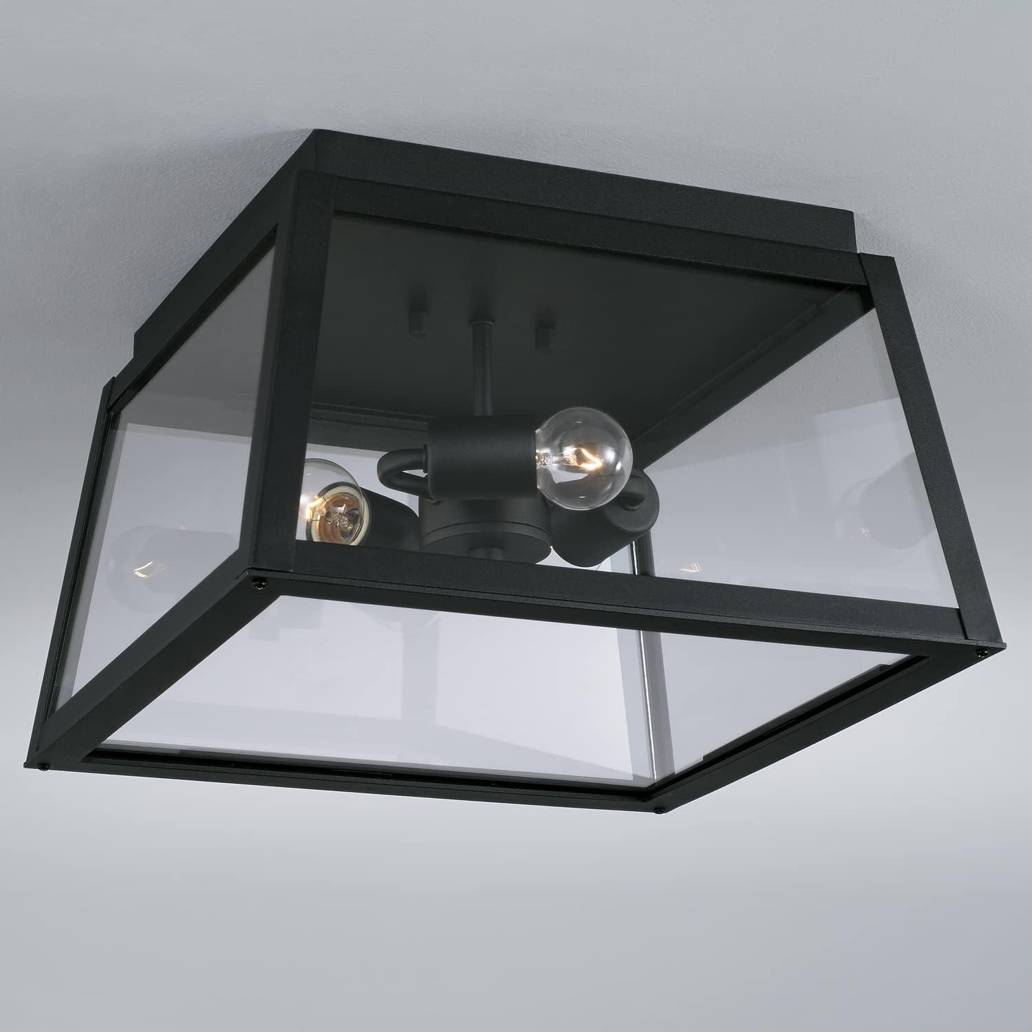 3 Light Outdoor Flush Mount Rain Or Shine Made For Coastal Environments-Black Finish Capital Lighting 943736Bk