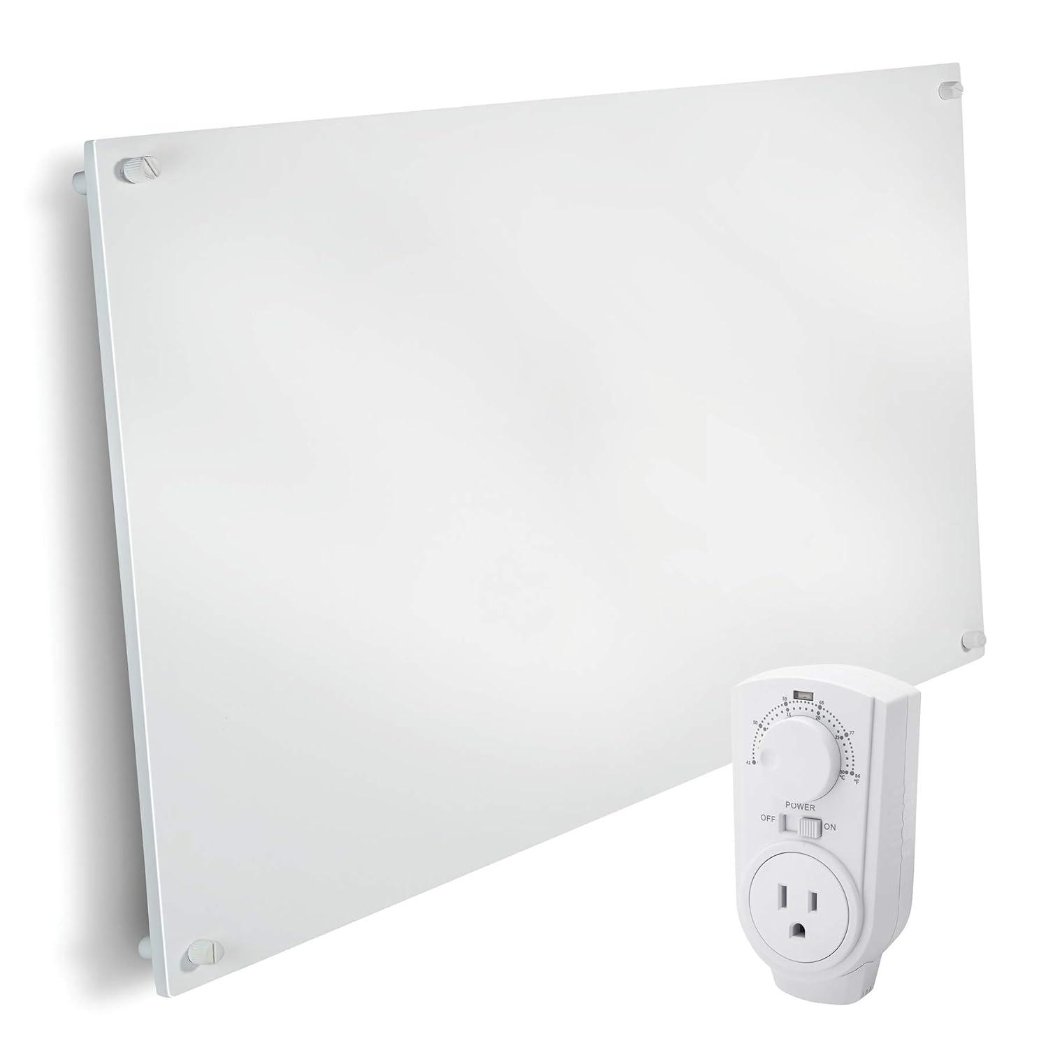 White Electric Wall Heater with Thermostat and Convection