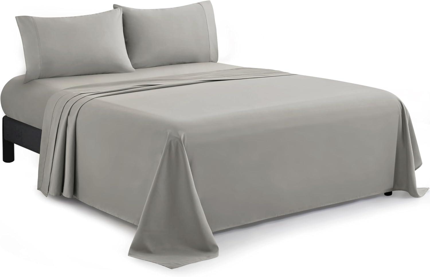 Taupe Queen Deep Pocket Satin Percale Sheet Set