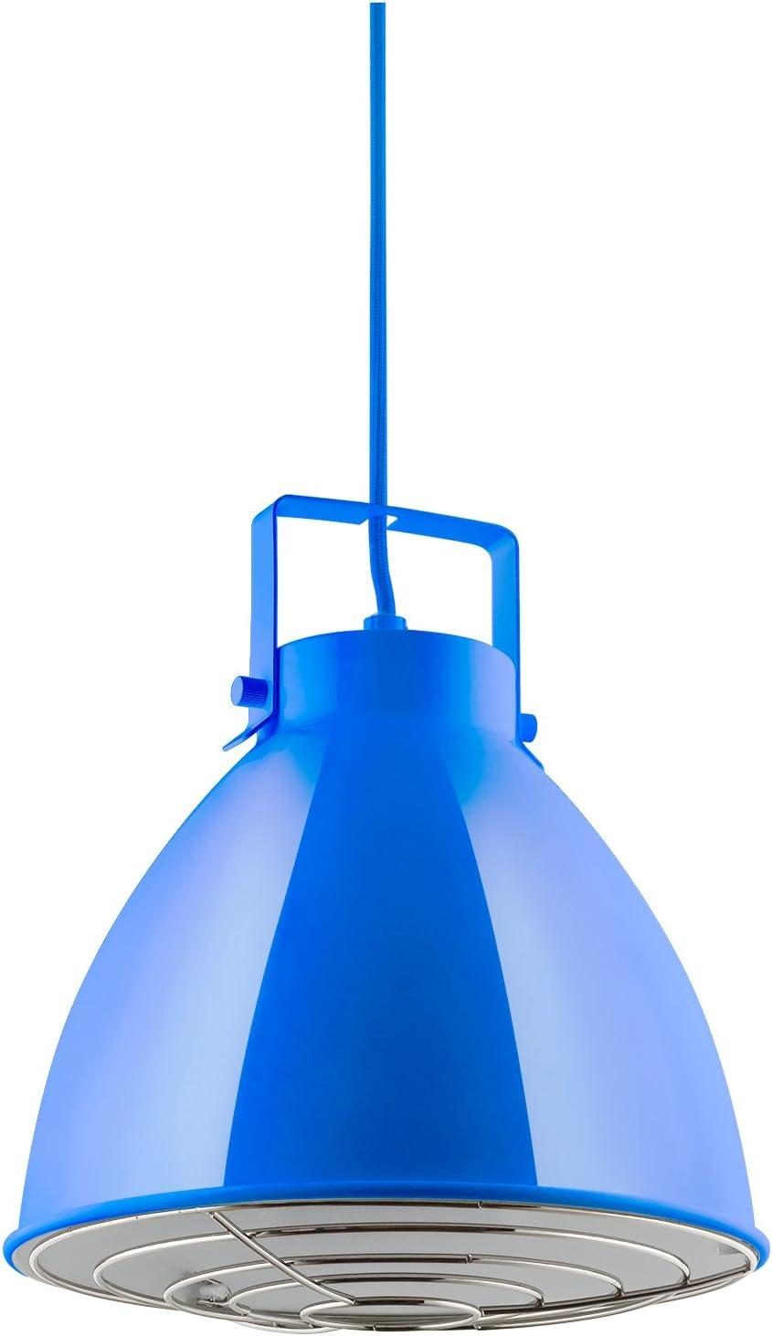 Modern Baby Blue 10" Metal Pendant Light with Adjustable Cord