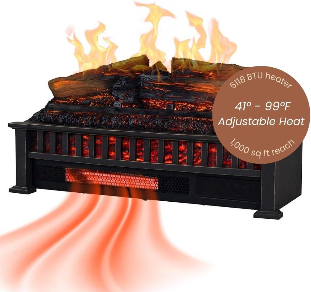 Country Living Country Living Infrared Electric Log Set Heater - Faux Logs Insert with Flickering Flames