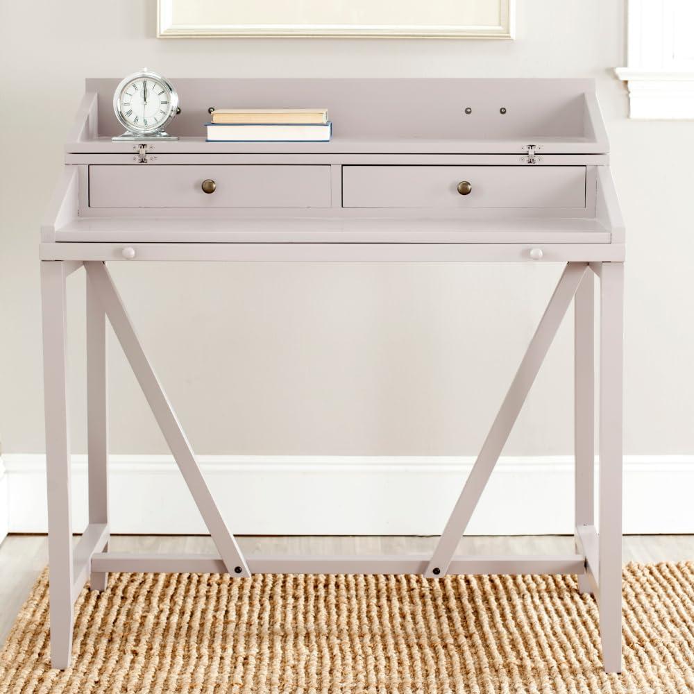 Wyatt Writing Desk With Pull Out - AMH6509 - Quartz Grey - Safavieh Couture