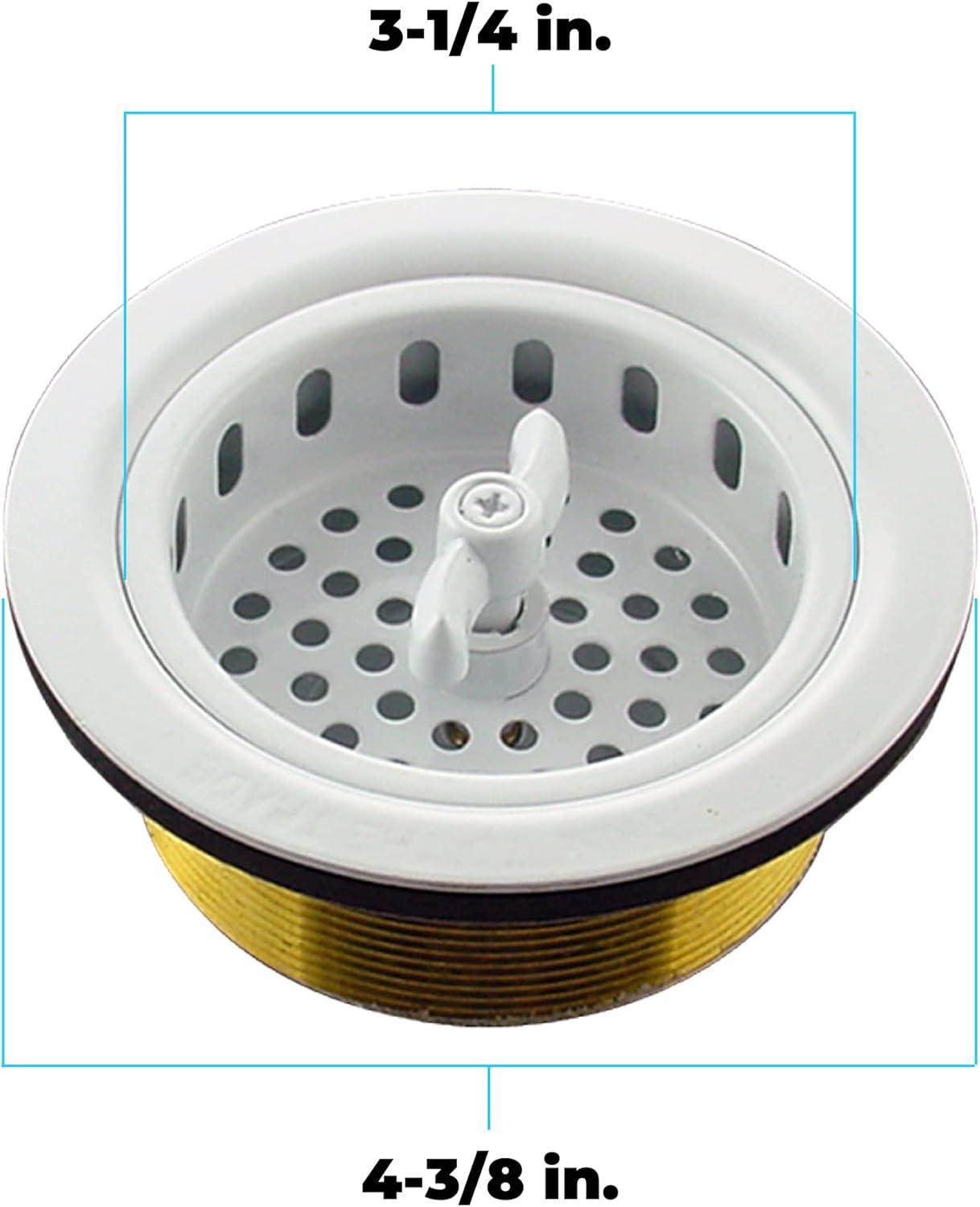 Mr. Scrappy Kitchen Sink Drain Assembly with Twist Lock Basket Strainer 21-DSB-WH
