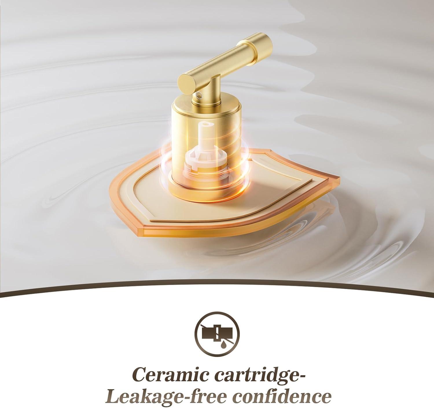 Phiestina 8 Inch Brushed Nickel Bathroom Faucet，3 Holes 2 Handles Widespread Stainless Steel Bathroom Sink Faucet with Metal Pop-Up Drain and Water Supply Lines,WFZY01-BN