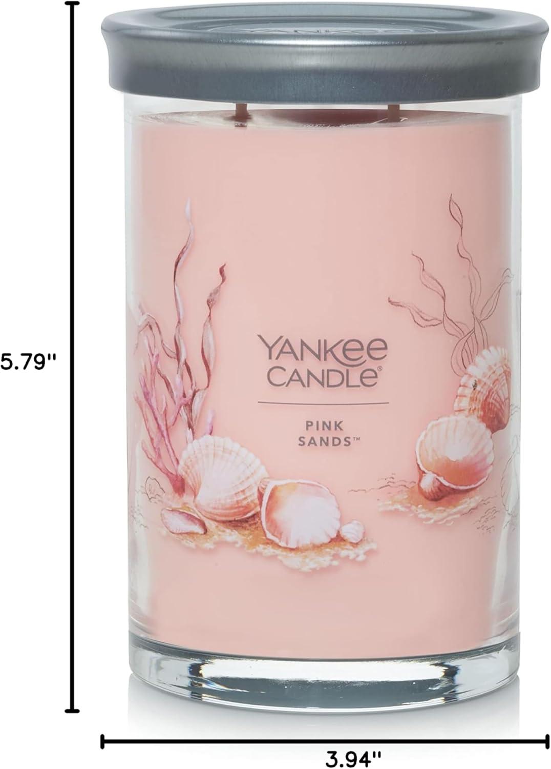 20oz Signature Large Tumbler Candle Pink Sands - Yankee Candle: Soy Wax Blend, Glass Jar, Dual Wick, 100hr Burn Time