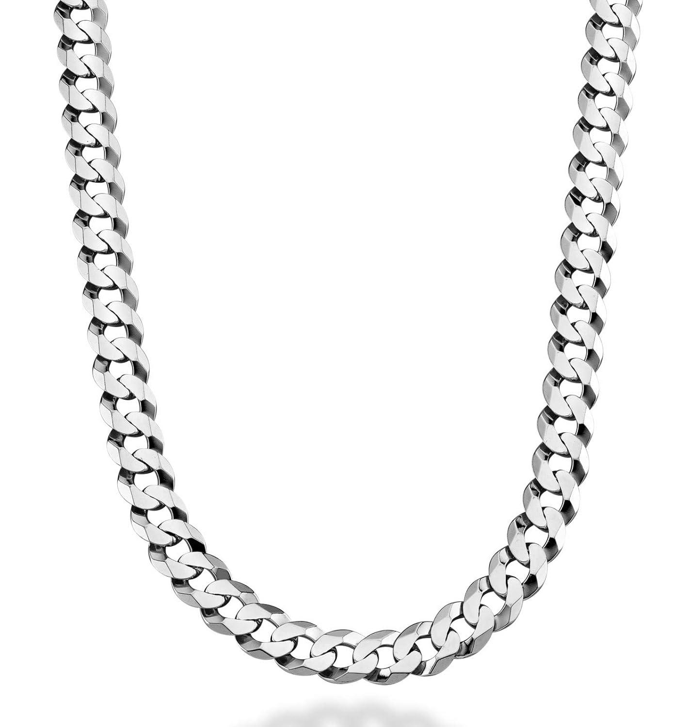Sterling Silver 20-inch Diamond-Cut Cuban Link Chain Necklace