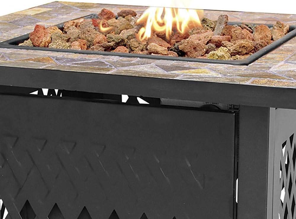 Endless Summer Endless Summer, 30" Square LP Gas Outdoor Fire Pit with Mosaic Slate Tile Mantel