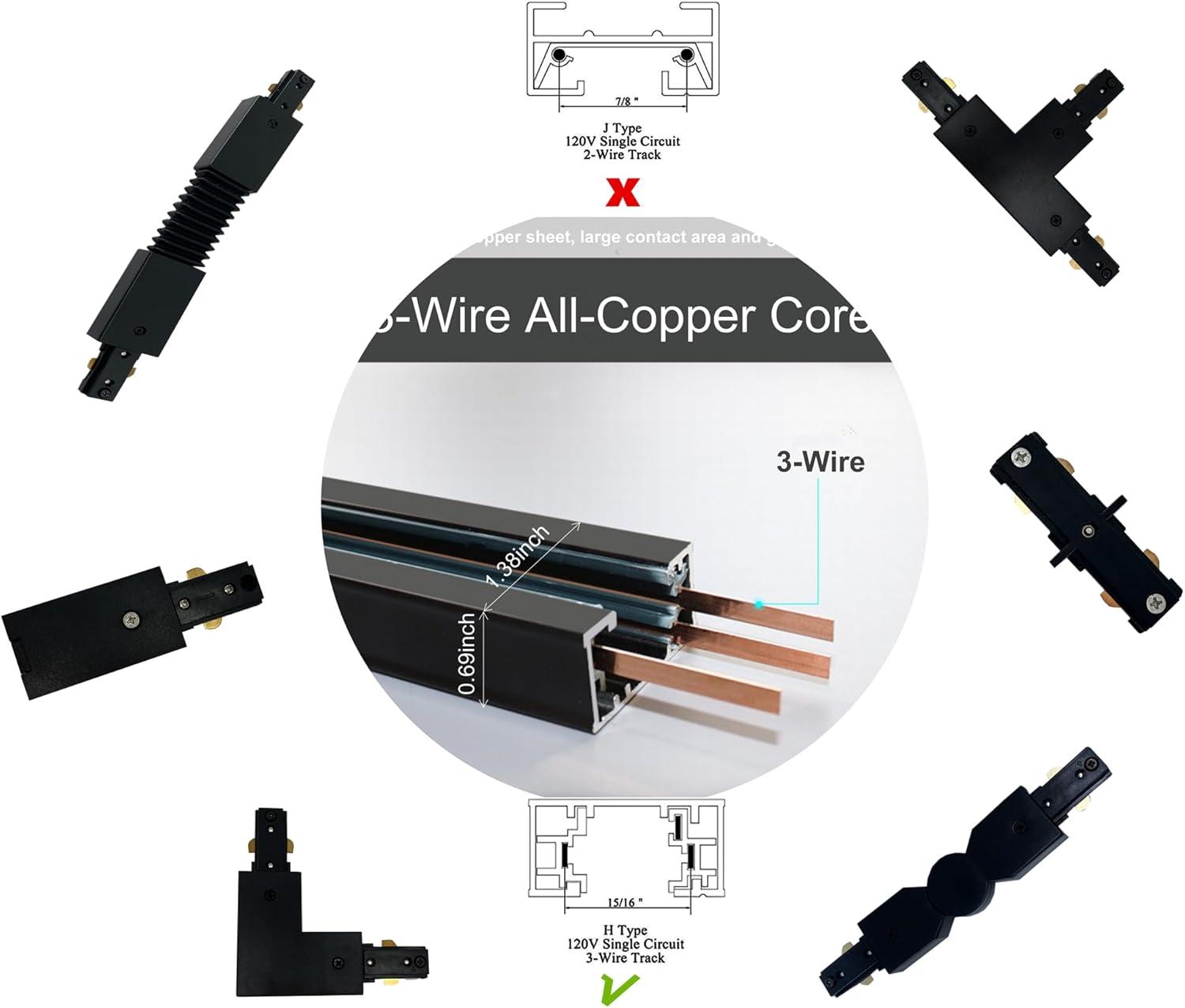 Jesco Lighting X Connector/Feed H1XP-BK