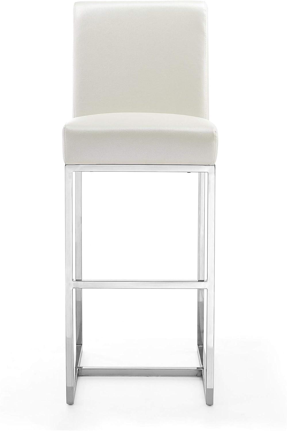 Manhattan Comfort Element 29.53" Faux Leather Barstool in White