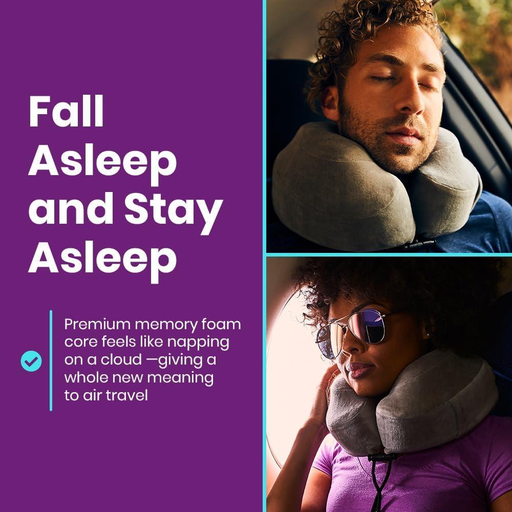 Cabeau Evolution Classic Memory Foam Travel Neck Pillow, Adjustable, One Size, Midnight Black