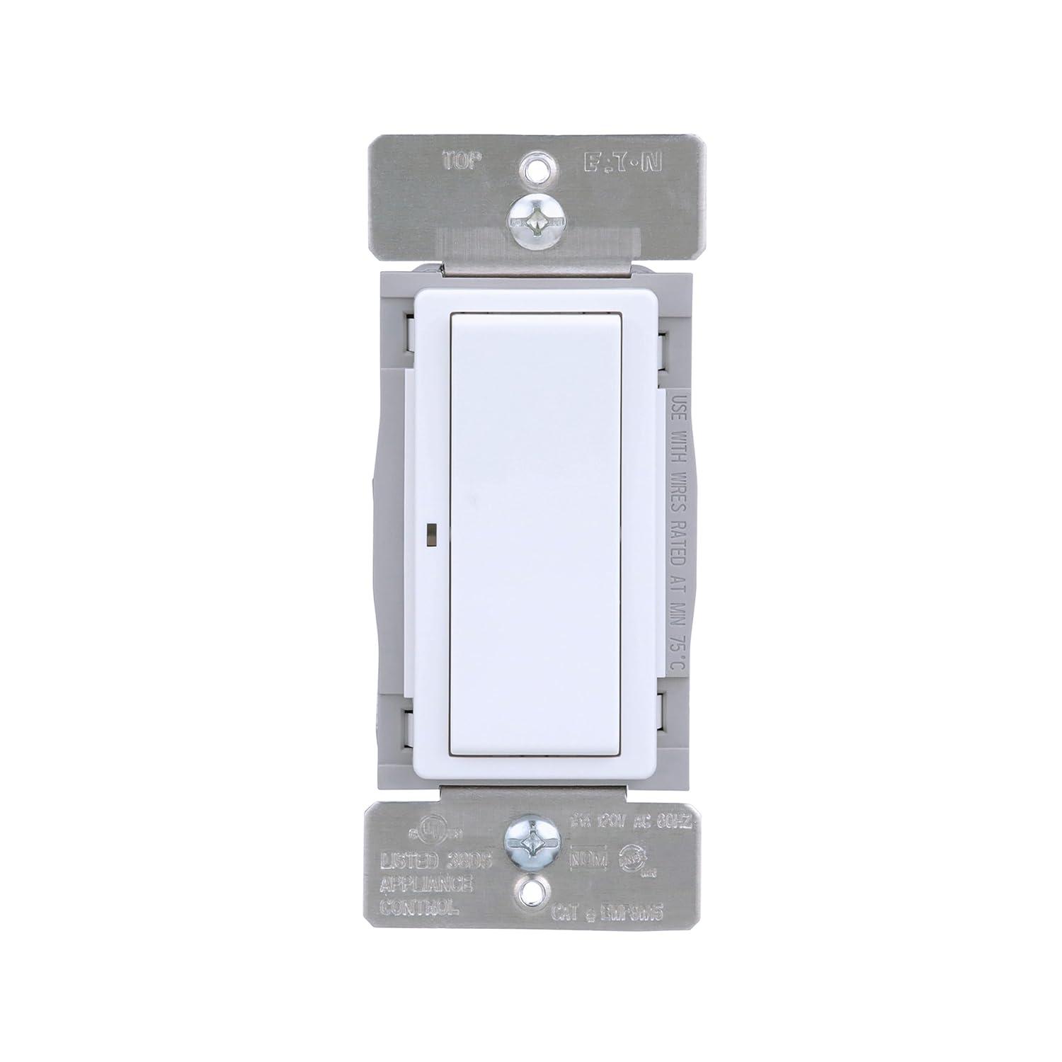 Eaton Wi-Fi Smart Home Switch, Works with Hey Google and Alexa Without Wallplate, White