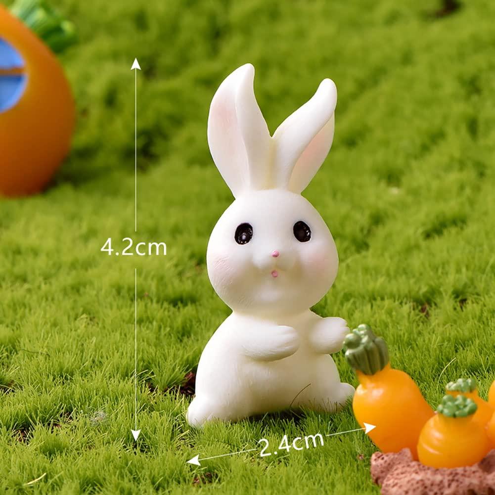 12 Pcs Cute Animal Rabbit Figure Toys Cake Topper, Miniature Rabbit Figurines Collection Playset Fairy Tale Garden Decoration Christmas Birthday Gift