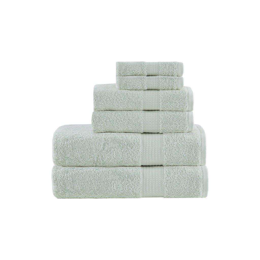 Madison Park 6 Piece 100% Organic Cotton Bath Towels Multi-Size Set