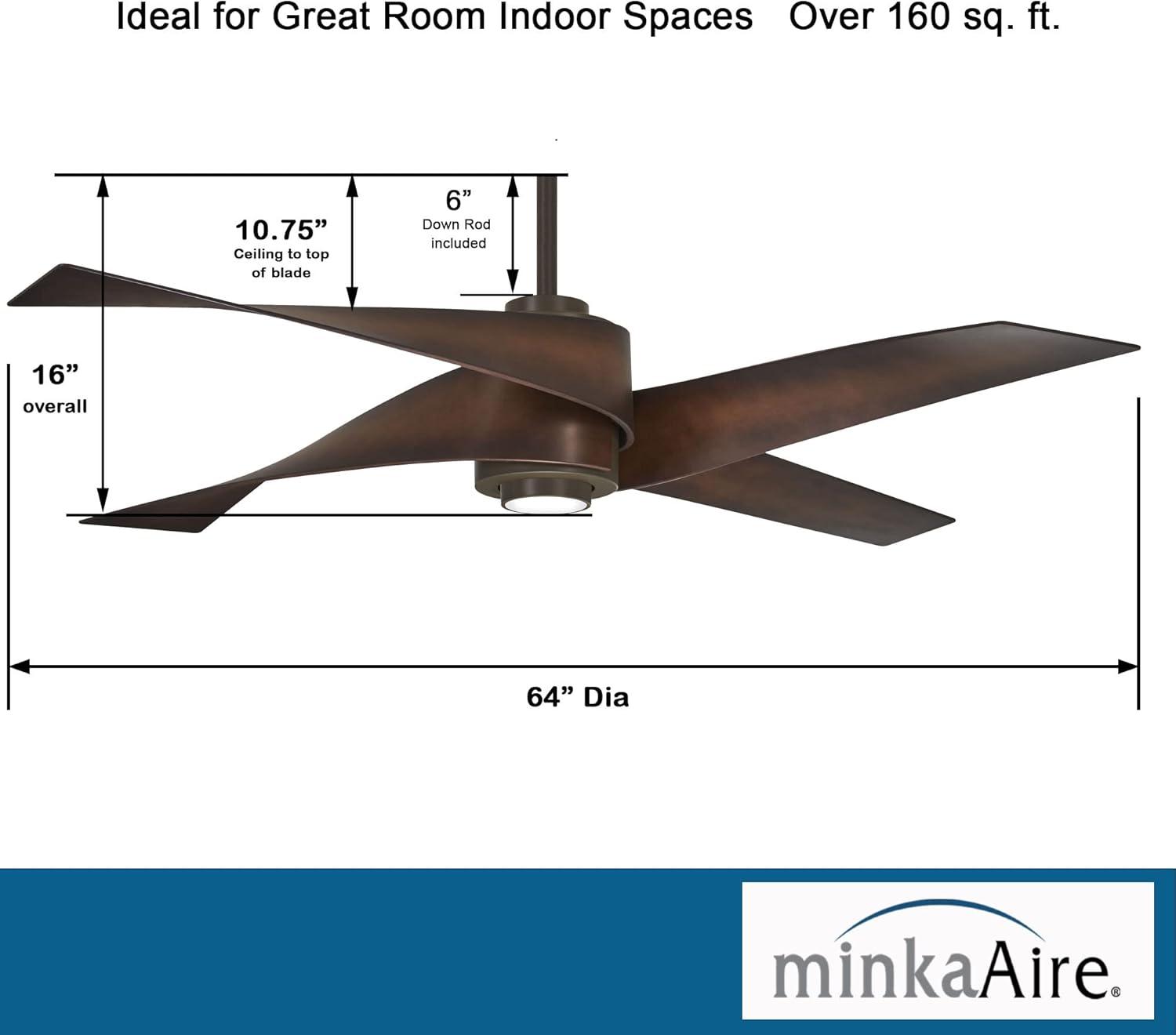 64" Artemis 4 Blade LED Standard Ceiling Fan with Light Kit Included