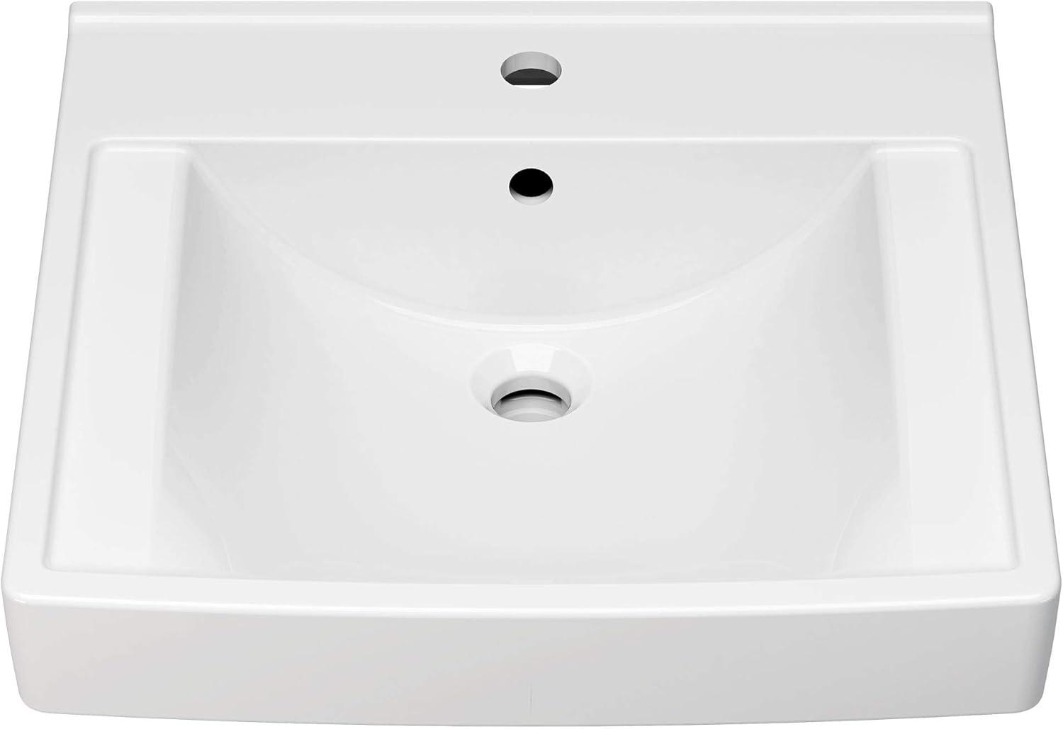 American Standard Decorum 20.25'' White Vitreous China Rectangular Bathroom Sink with Overflow