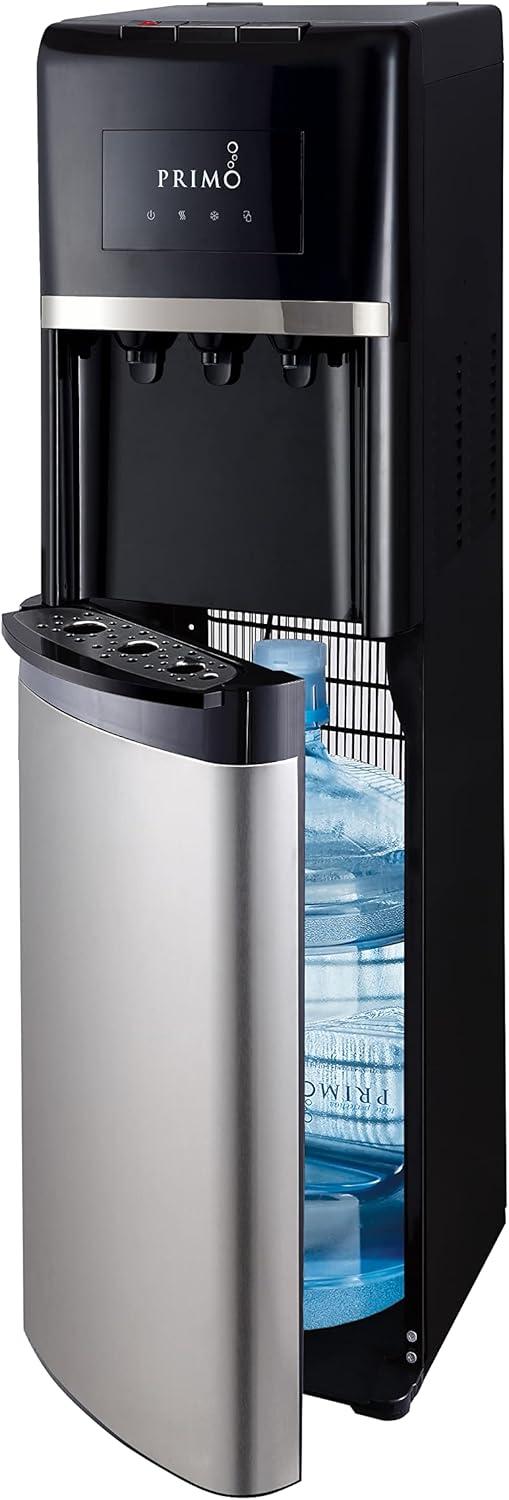 Primo Deluxe Black and Stainless Steel Bottom Loading Water Dispenser