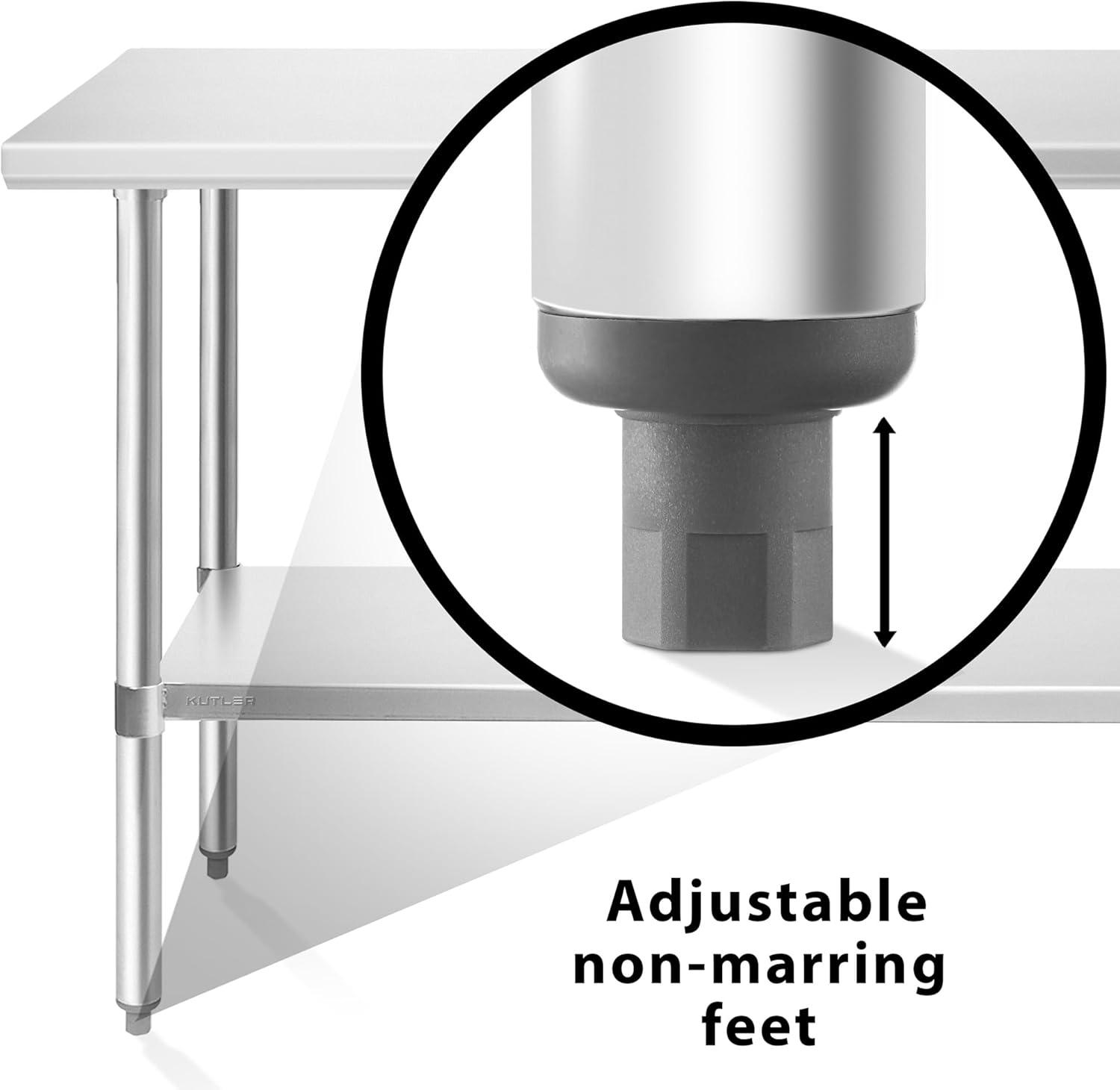 Flash Furniture Woodford NSF Certified Stainless Steel Prep and Work Table with Undershelf