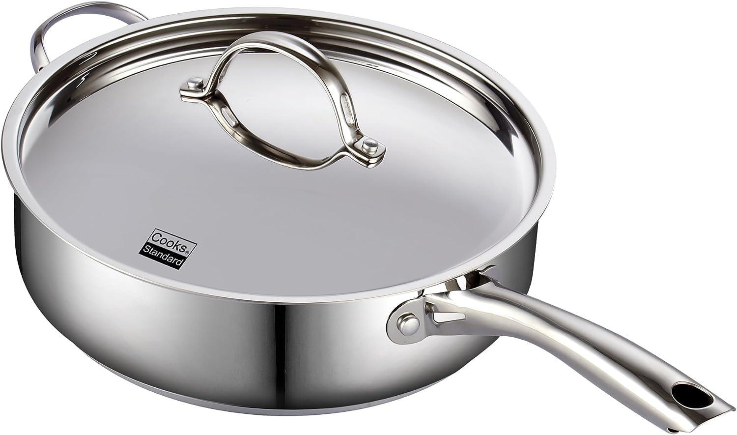 Cooks Standard Cooks Standard Classic 5 QT 11 inch Stainless Steel Saute Pan Frying Pan Skillet with Lid
