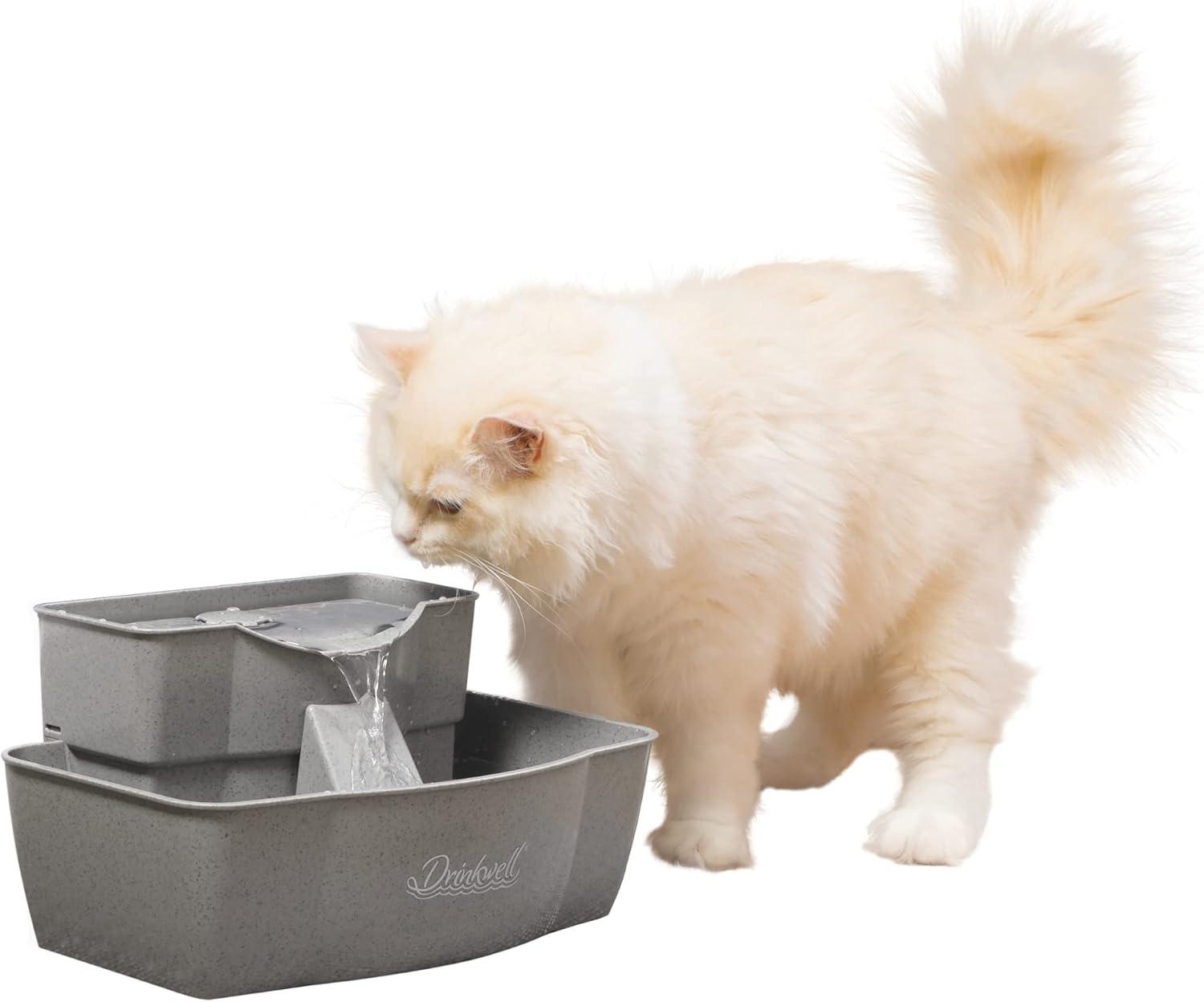 Gray Multi-Tier Automatic Pet Fountain for Cats and Dogs