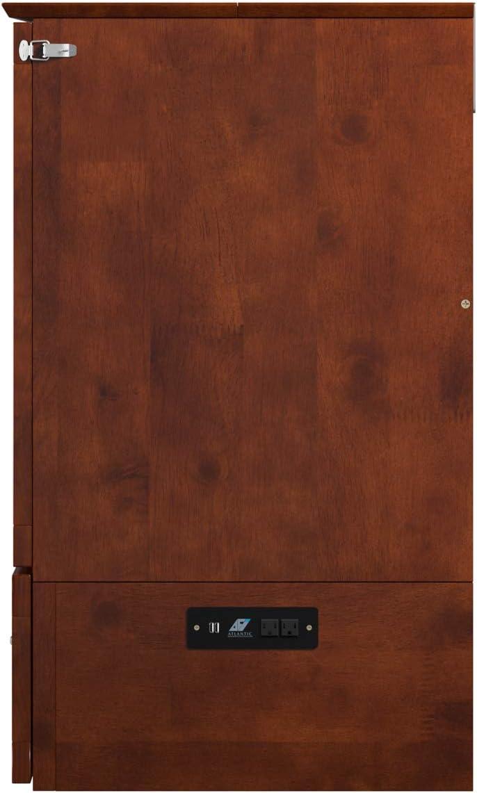 Queen Hamilton Murphy Bed Chest with Folding Mattress - AFI: USB Turbo Charger, Storage