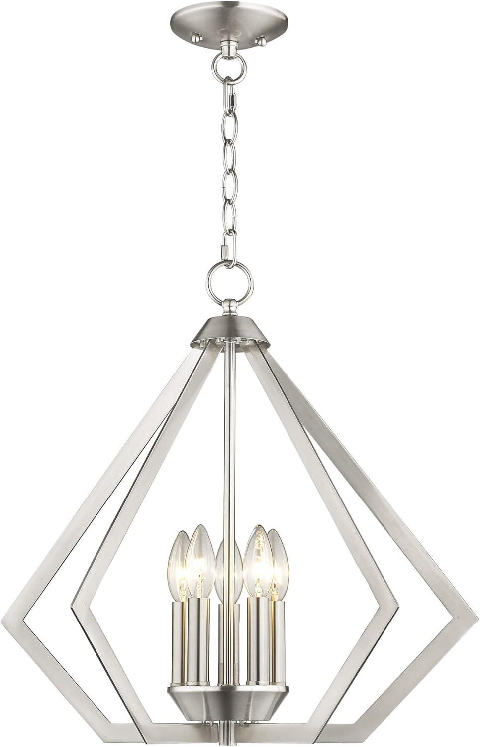 Brushed Nickel 20" Geometric 5-Light Chandelier