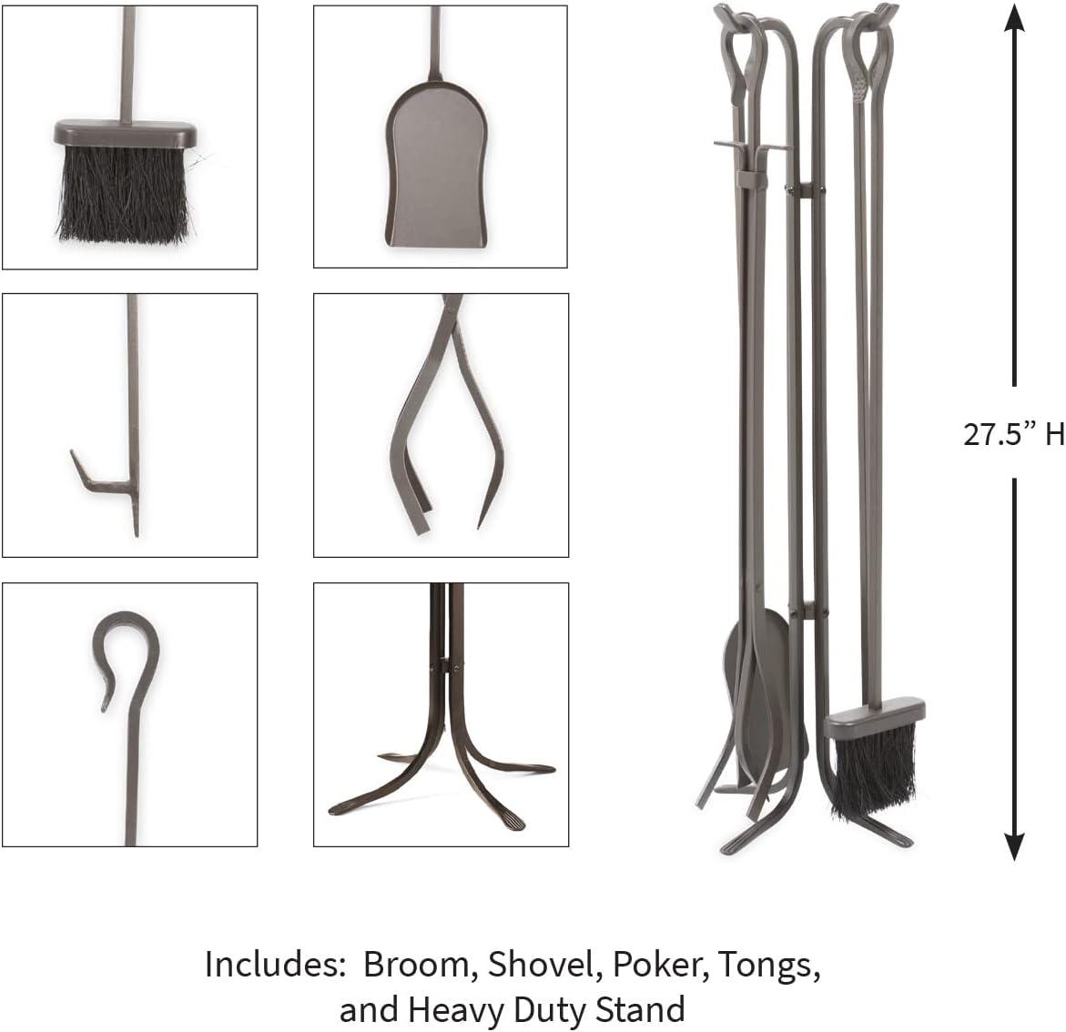 Plow & Hearth 5 Piece Fireplace Tool Set