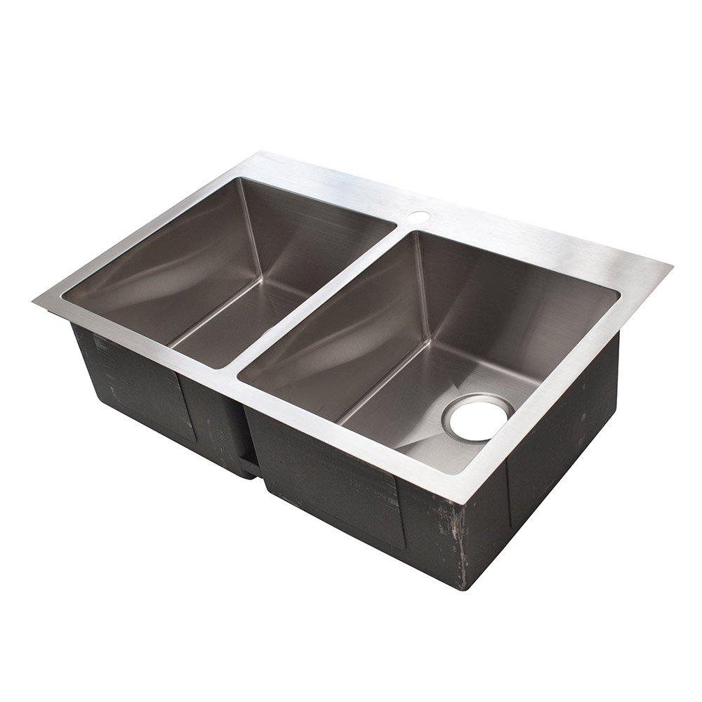 Vector 34" L x 23" W Double Basin Dual Mount Kitchen Sink