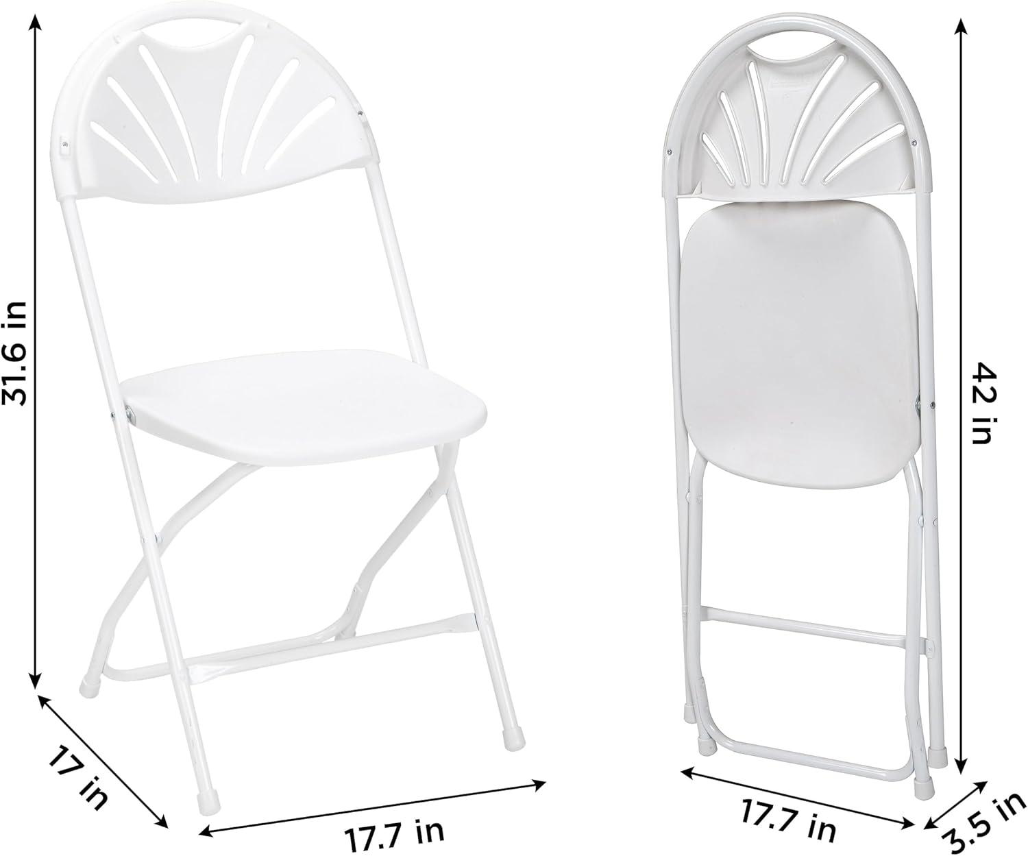 ZOWN Premium Commercial Fan Back Plastic Stacking, Indoor/Outdoor Folding Chair