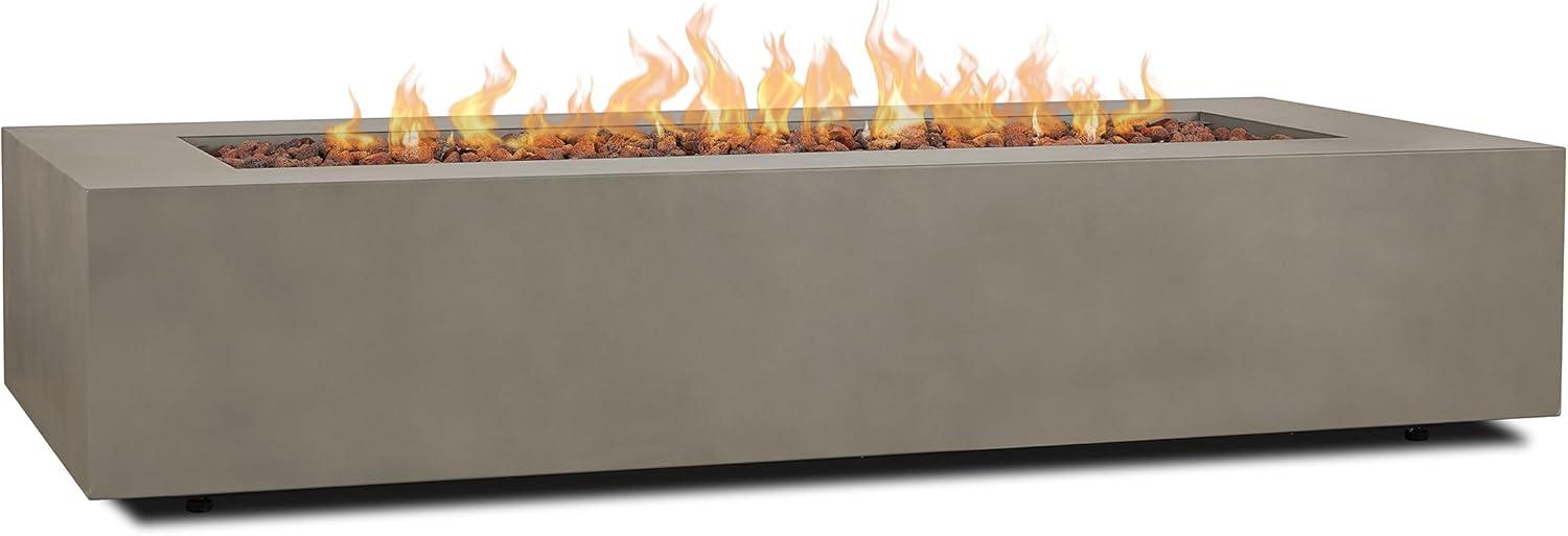 Aegean 70" Rectangle Fire Table with Natural Gas Conversion Kit - Mist Gray - Real Flame