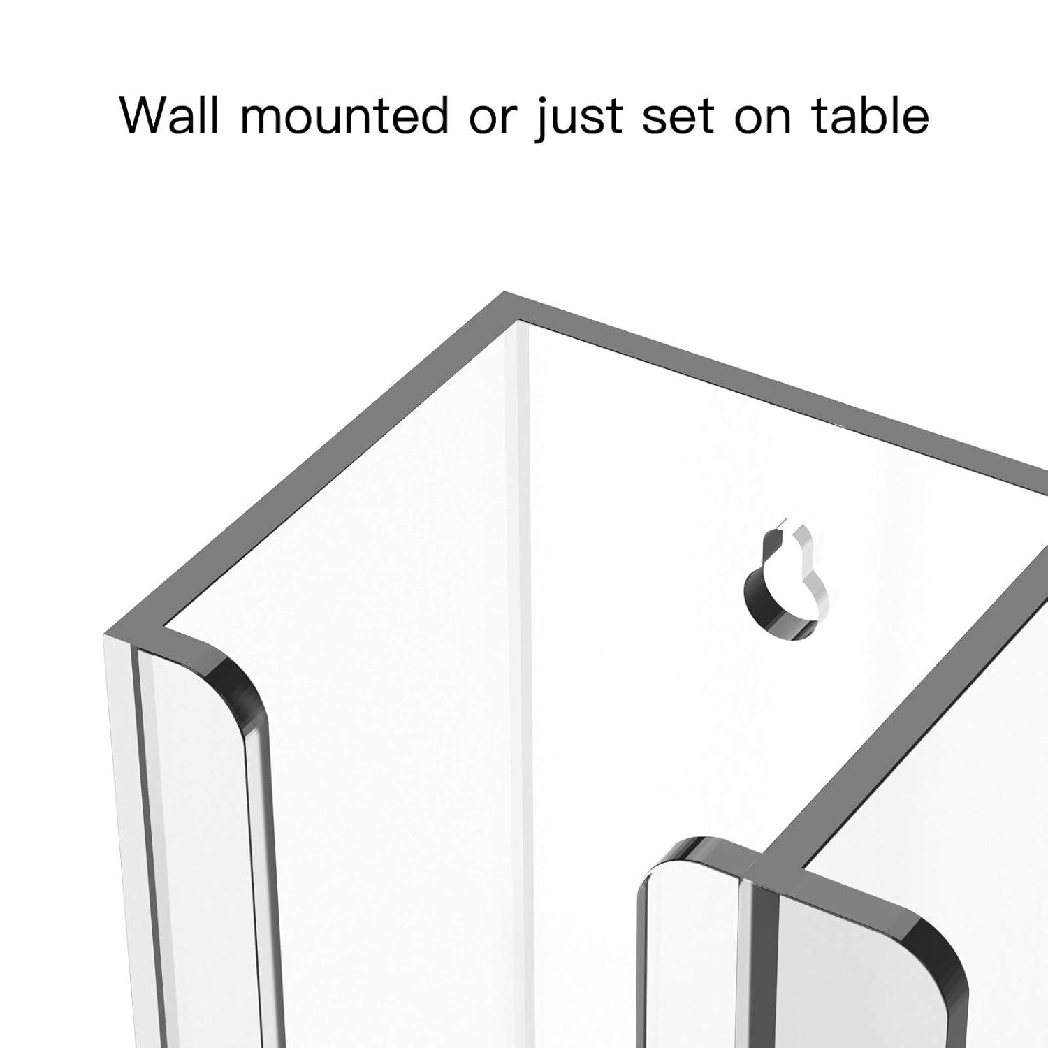 Richboom Acrylic Coffee Cup and Lid Storage Organizer Holder, 2 Compartments, Clear