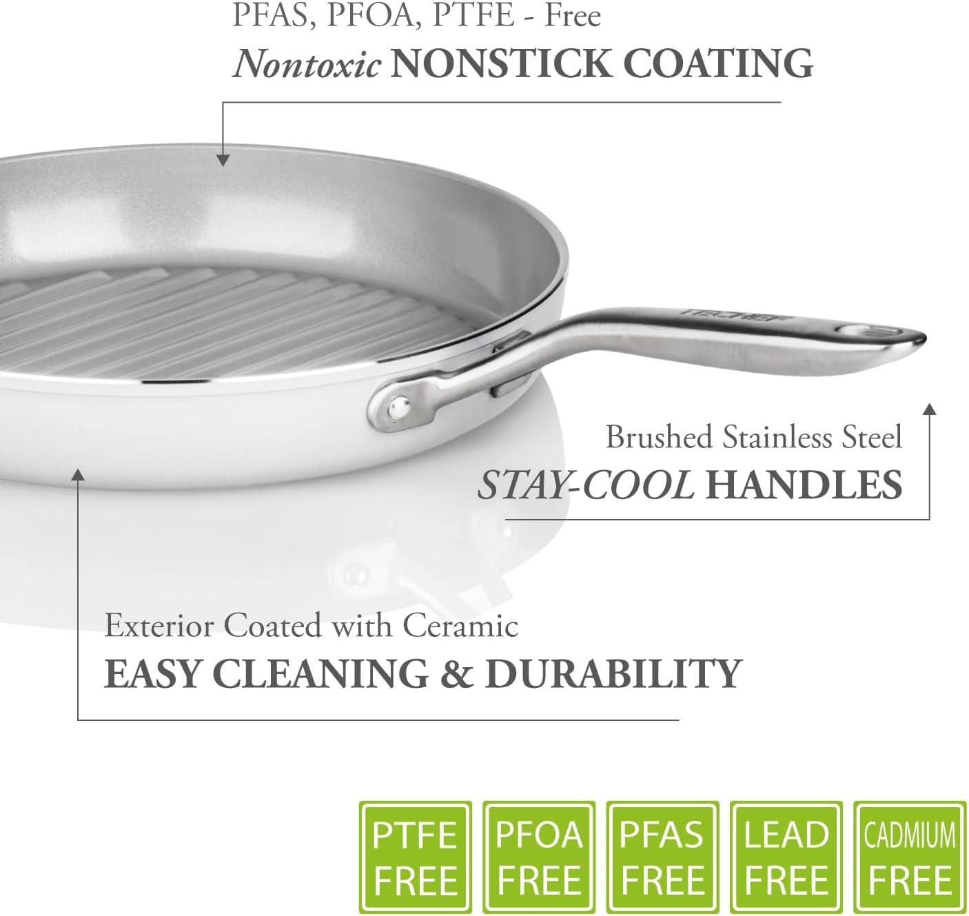 TECHEF CeraTerra - 12" Ceramic Nonstick Grill Pan