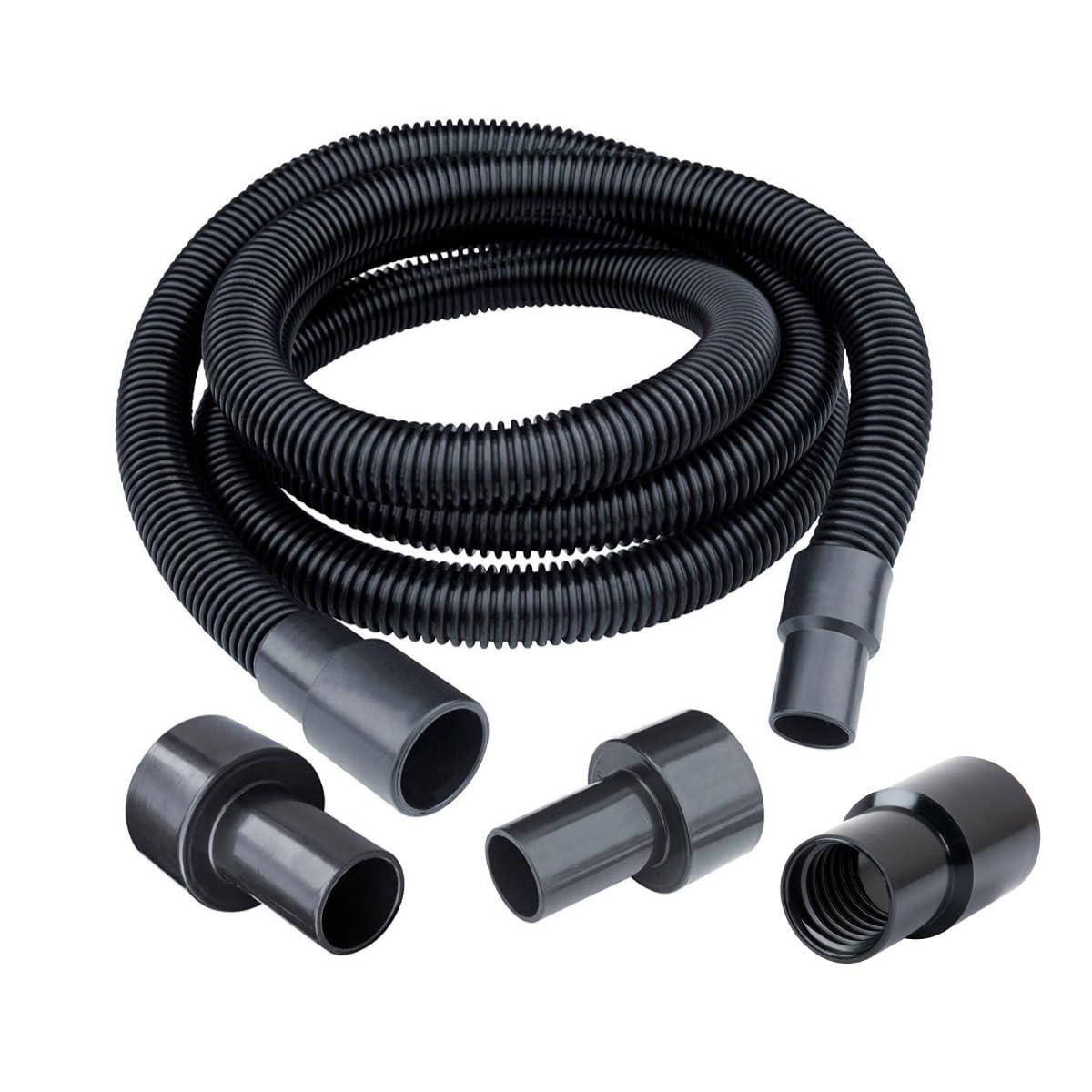 POWERTEC 10ft. Dust Collection Hose Kit with 5 Fittings for Woodworking Power Tools Home and Wet/Dry Shop Vacuums, 70347