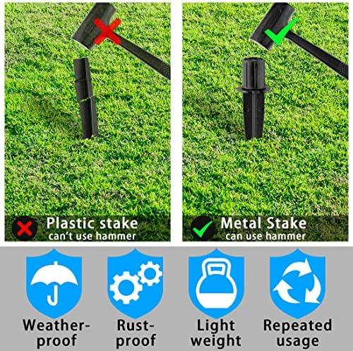 8 Pack Metal Stake Solar Lights Replacement Spike - Outdoor Ground Stakes for Garden Lights Landscape Yard Pathway Patio Lamps Pole, 0.78 * 5.3 inch