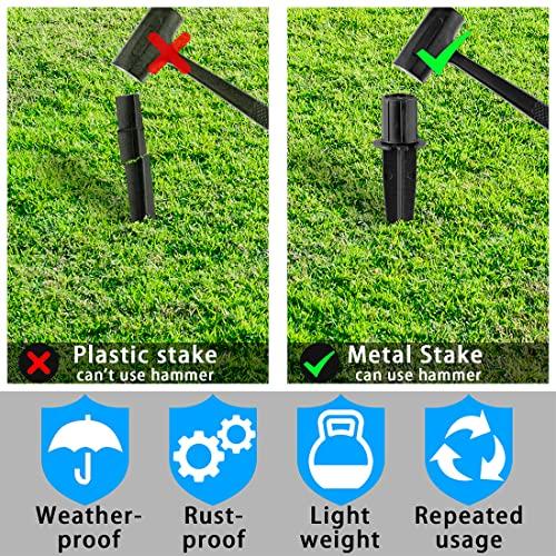 8 Pack Metal Stake Solar Lights Replacement Spike - Outdoor Ground Stakes for Garden Lights Landscape Yard Pathway Patio Lamps Pole, 0.78 * 5.3 inch
